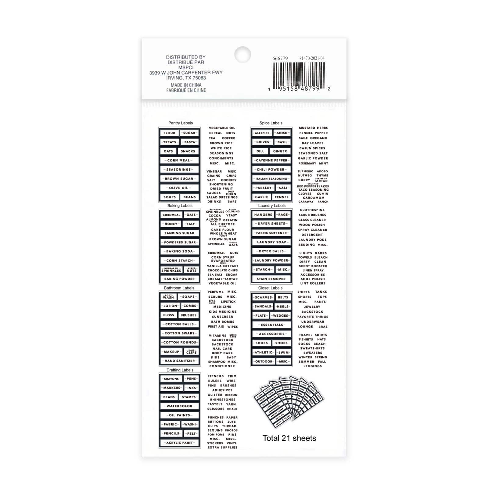 Black Border Rectangle Household Label Stickers by Recollections™