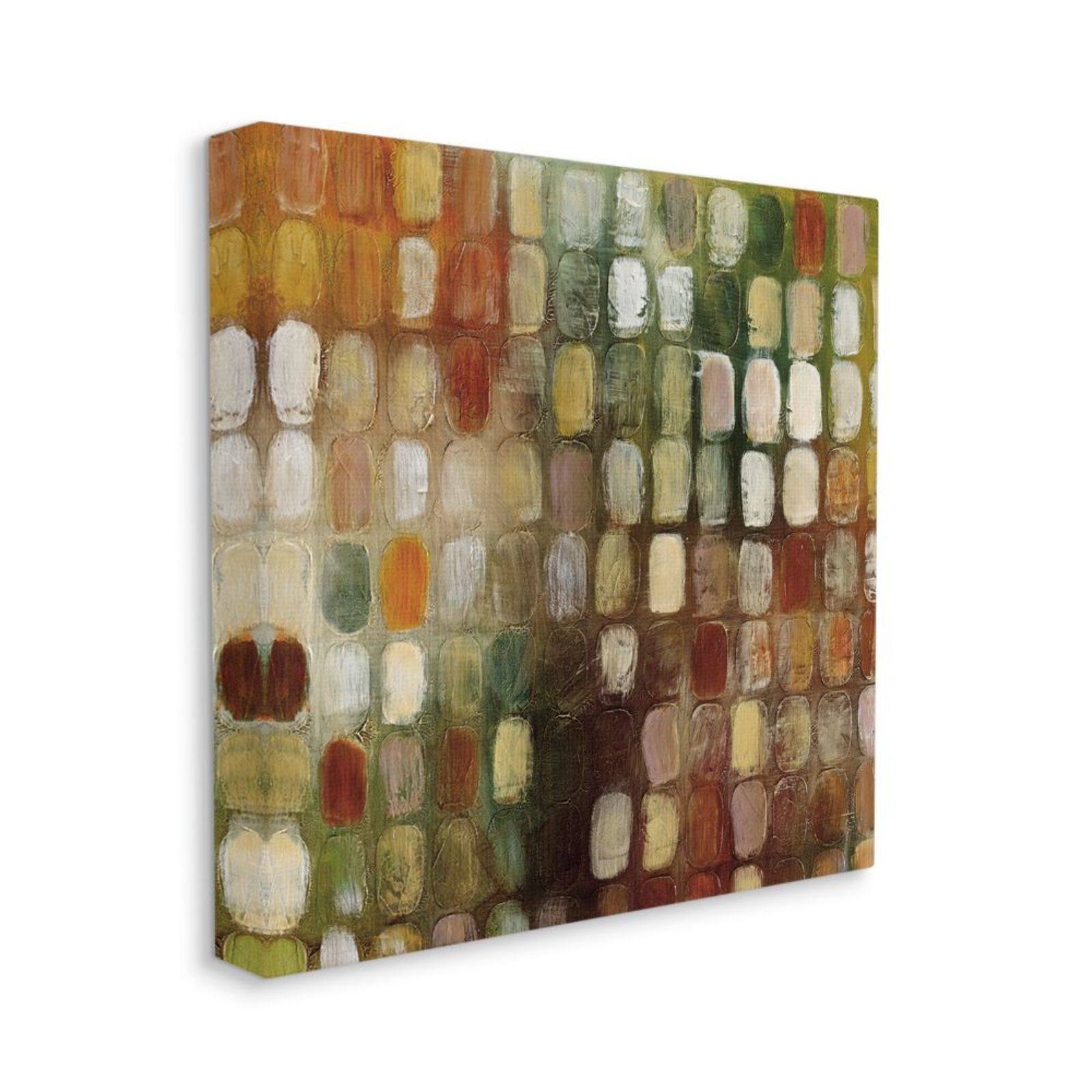 Stupell Industries Painted Earth Tone Oval Abstract Pattern Canvas Wall Art