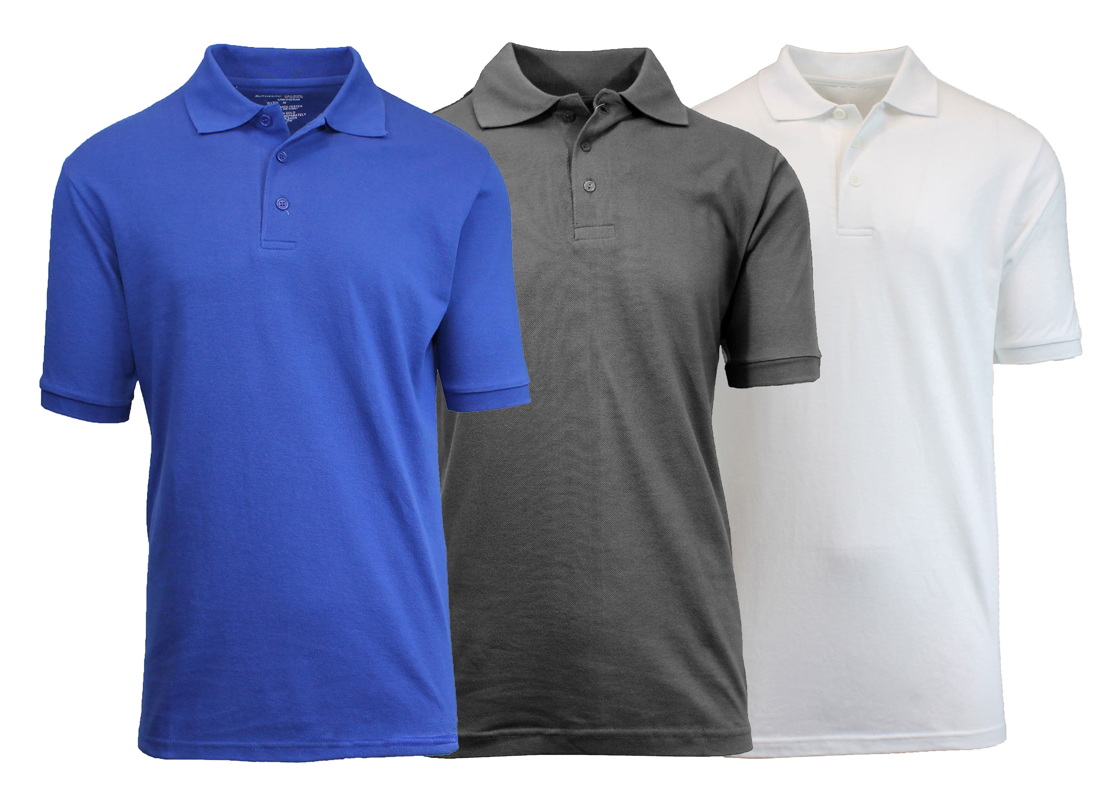 Galaxy By Harvic Short Sleeve Men's Pique Polo Shirt 3 Pack