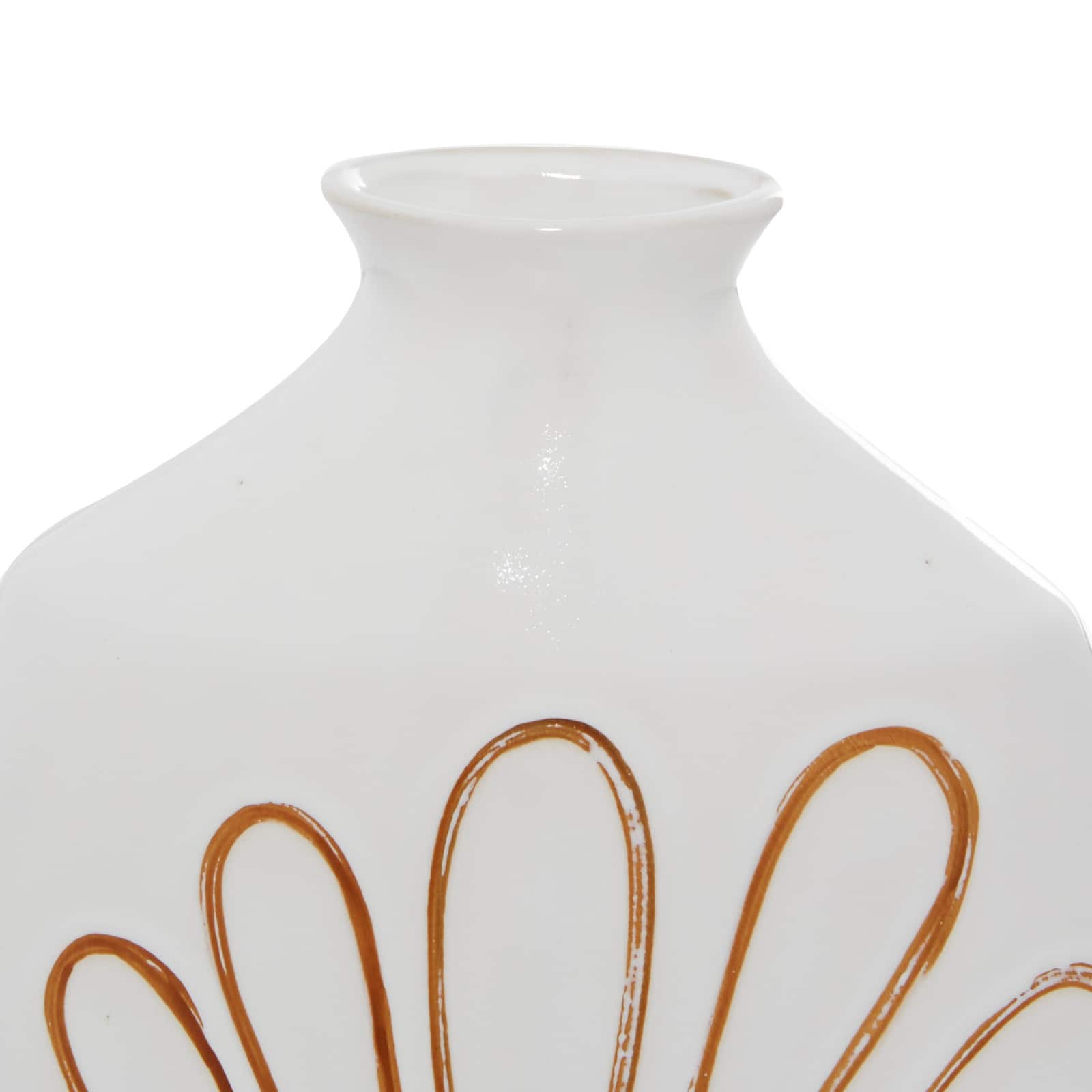 18" White Ceramic Handmade Daisy Floral Vase