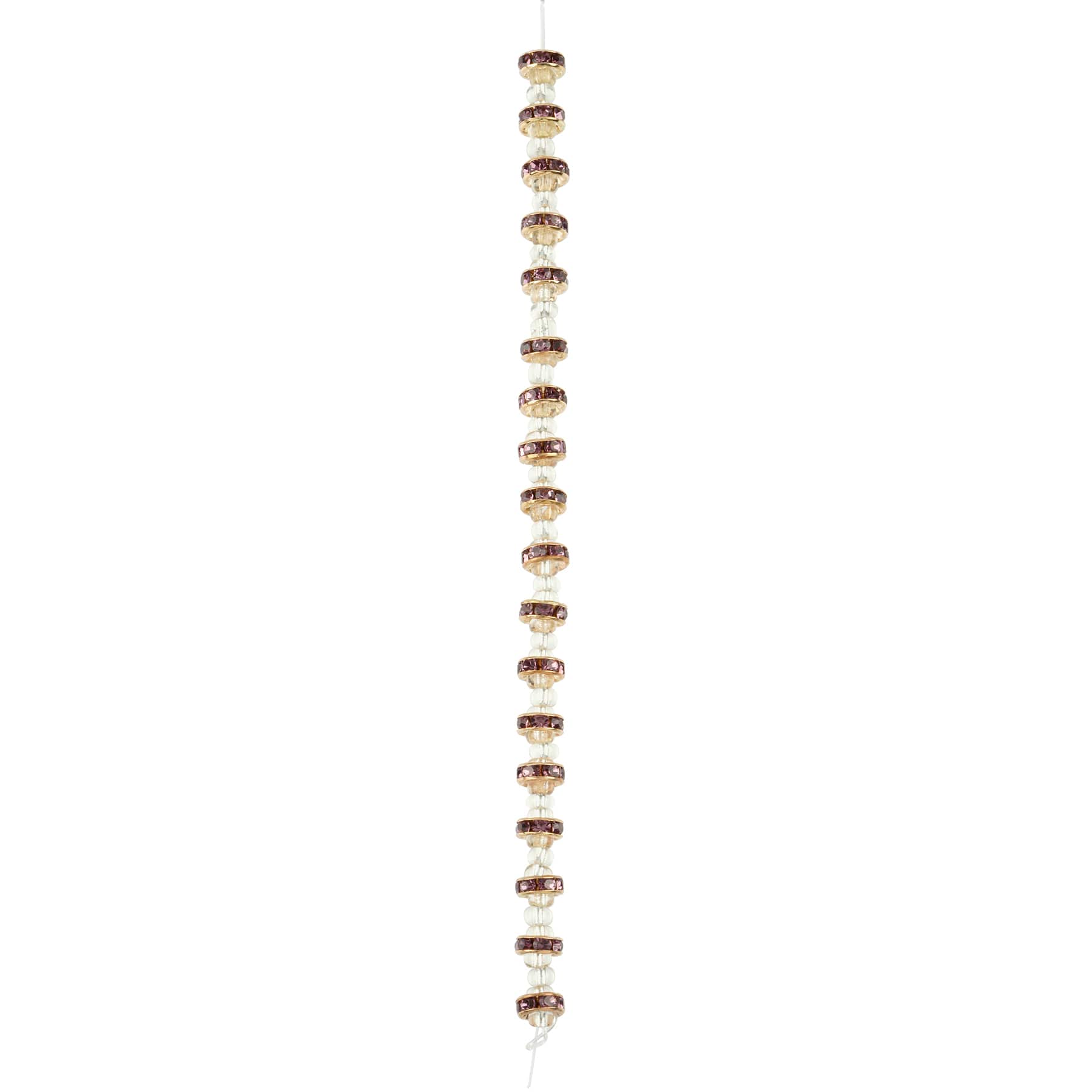 12 Pack: Glass Rhinestone & Metal Rondelle Beads, 6.7mm by Bead Landing­™