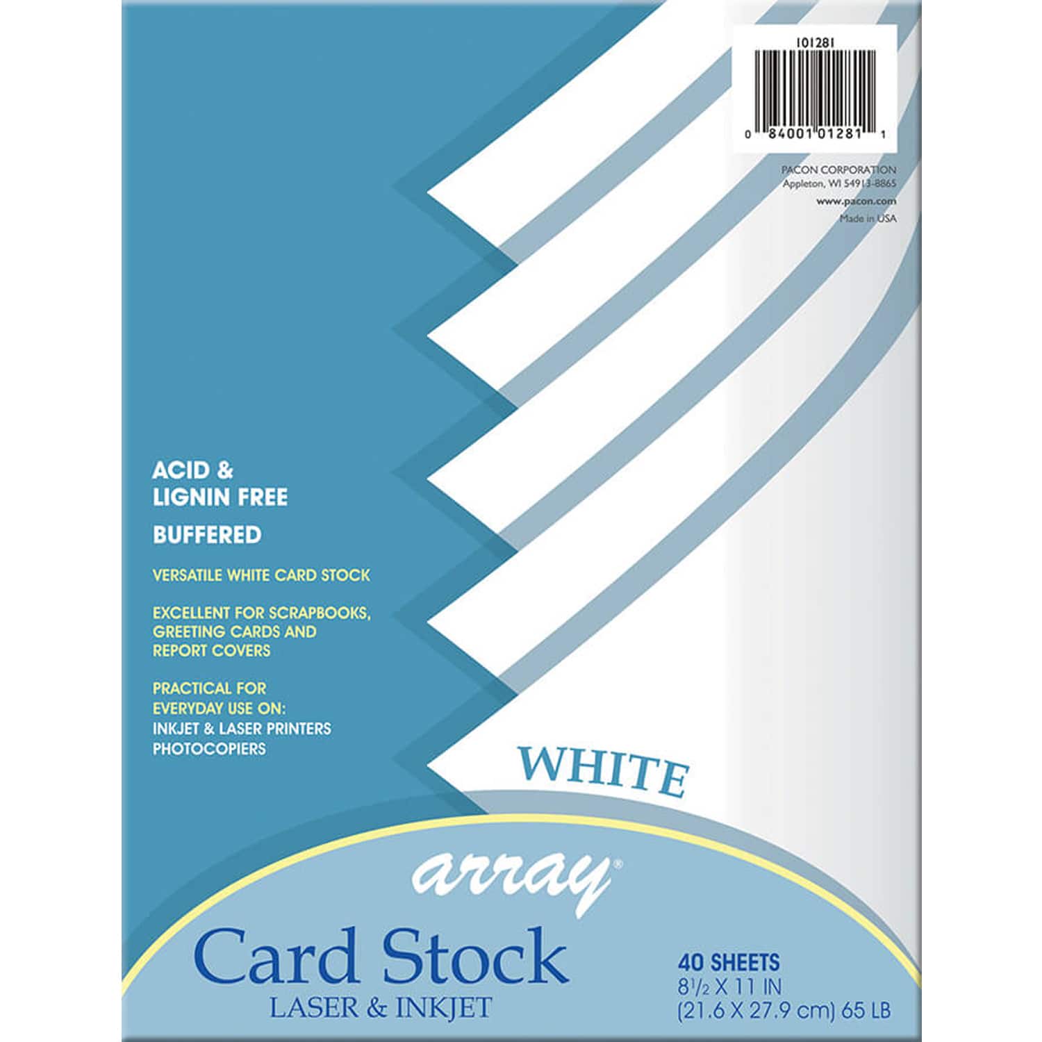 Pacon® 8.5" x 11" White Card Stock Pack, 3 Packs of 40 Sheets