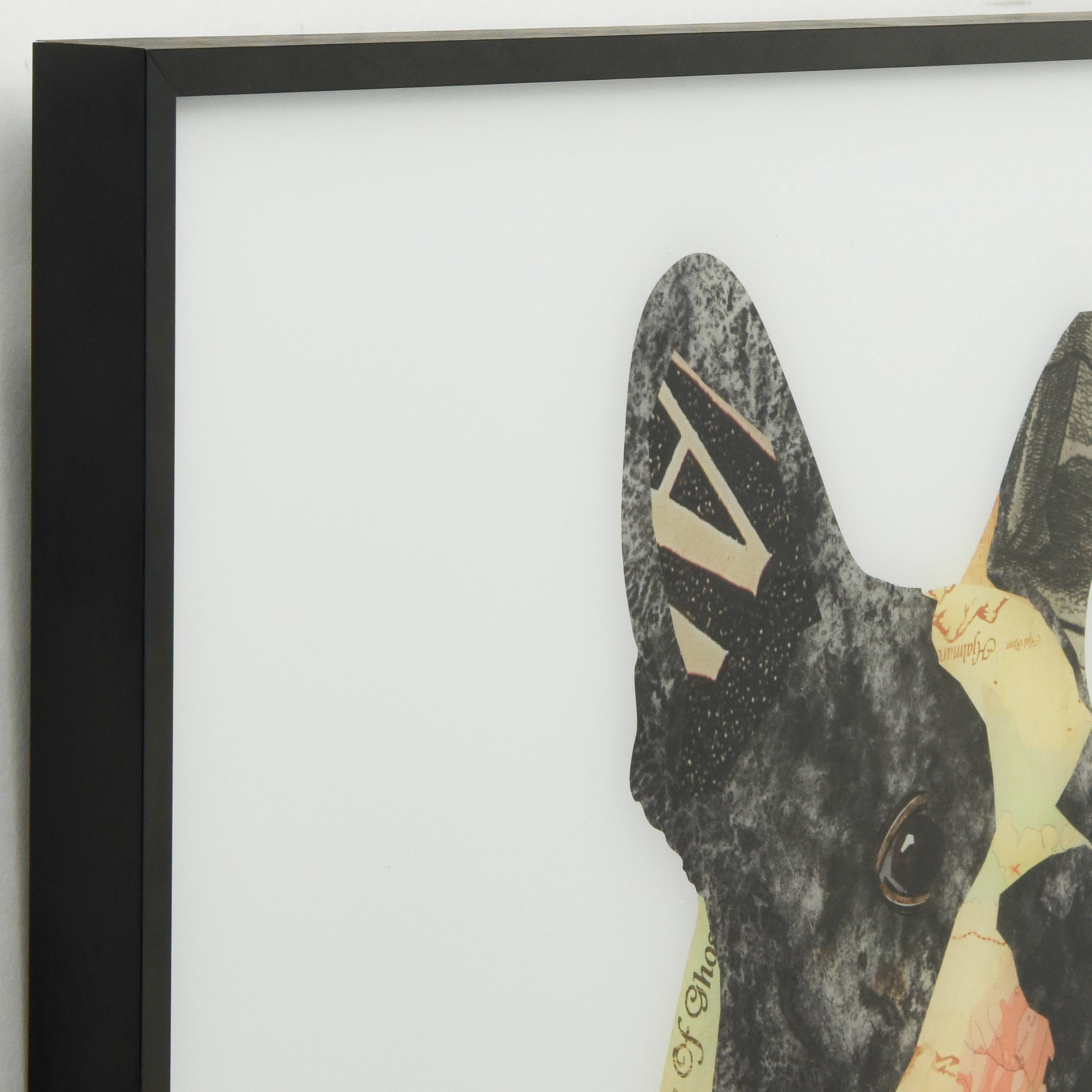 Empire Art Direct 24" x 24" Boston Terrier Reverse Printed Glass Encased Framed Wall Art