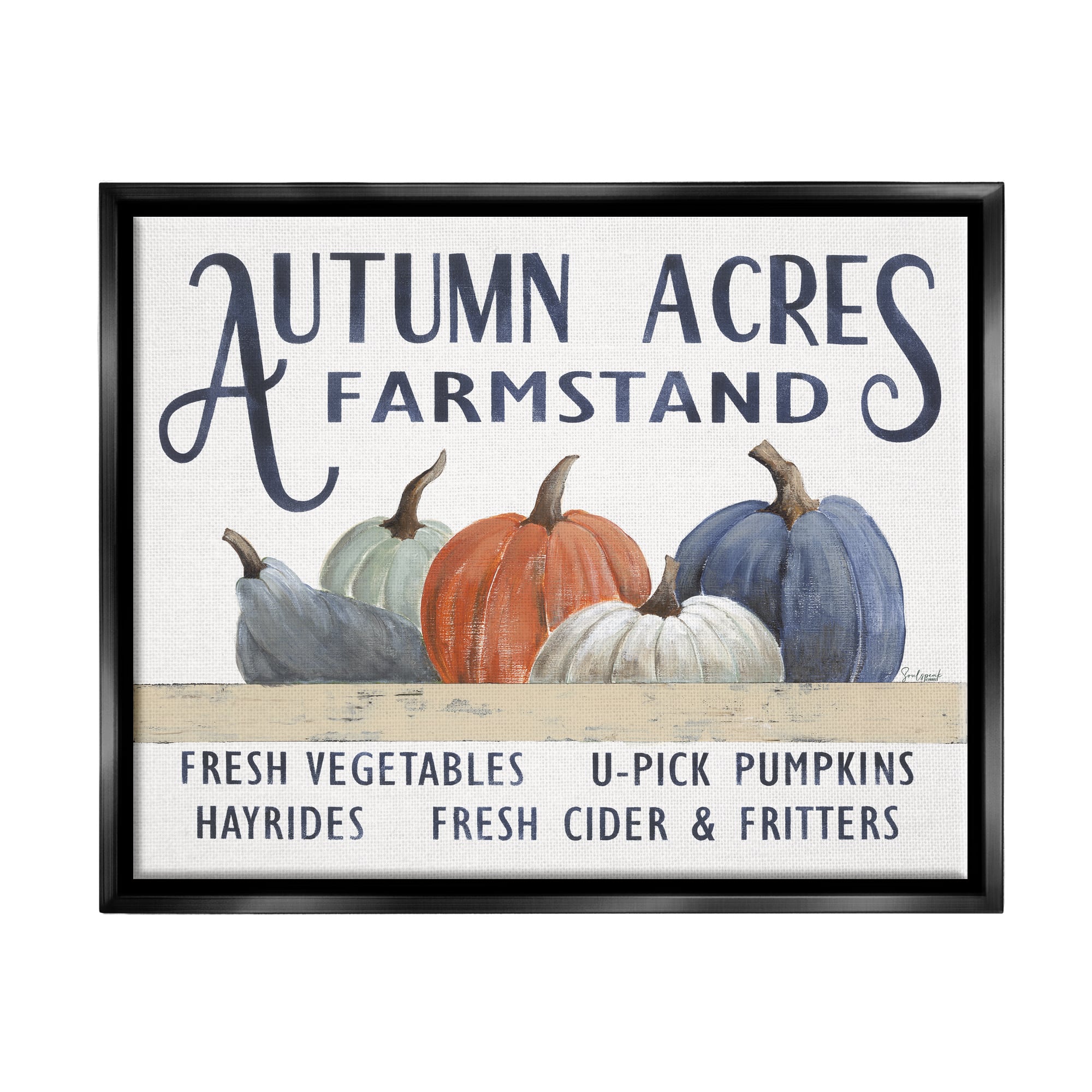 Stupell Industries Autumn Acres Farmstand Framed Floater Canvas Wall Art