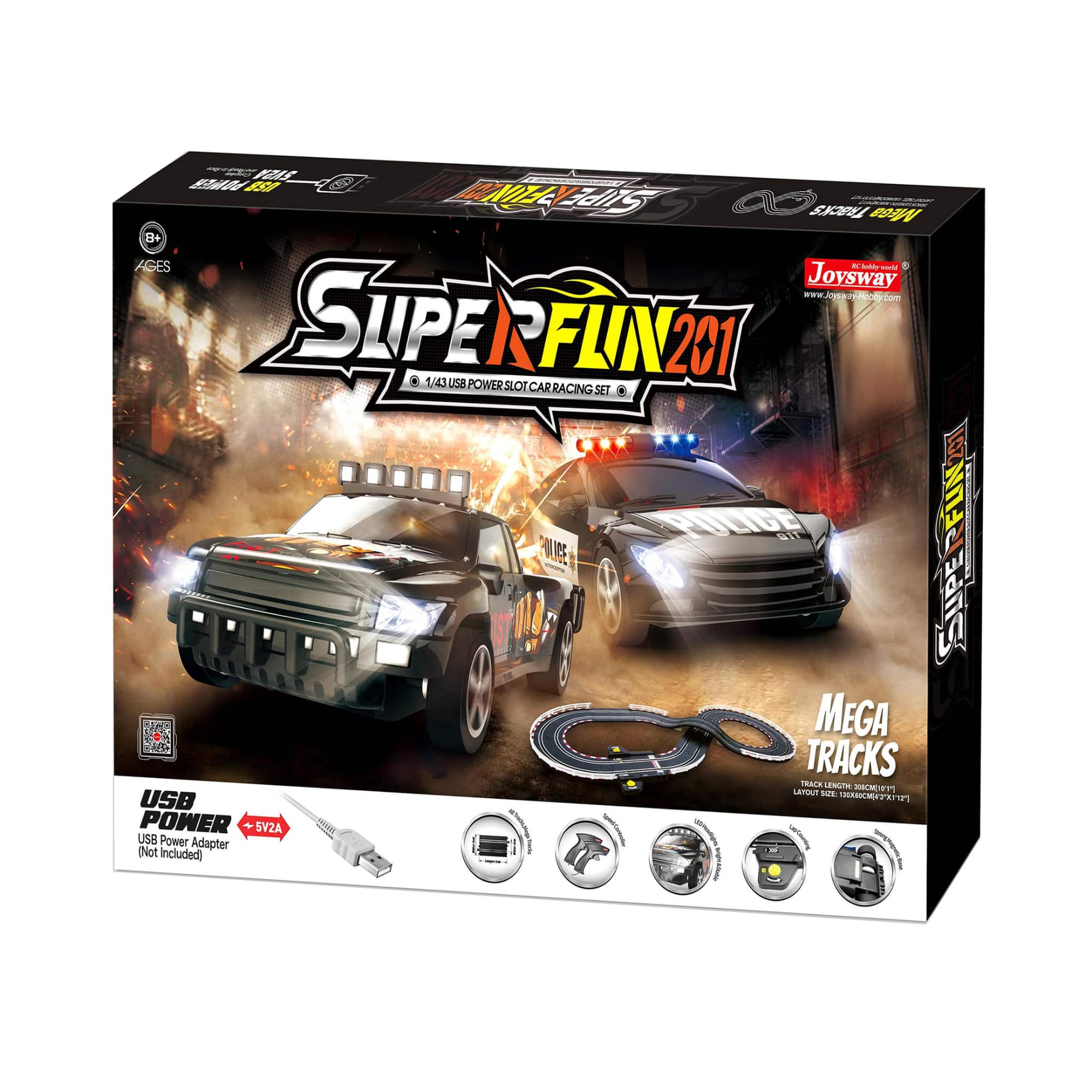 Joysway® SuperFun 201 USB Power Slot Car Racing Set