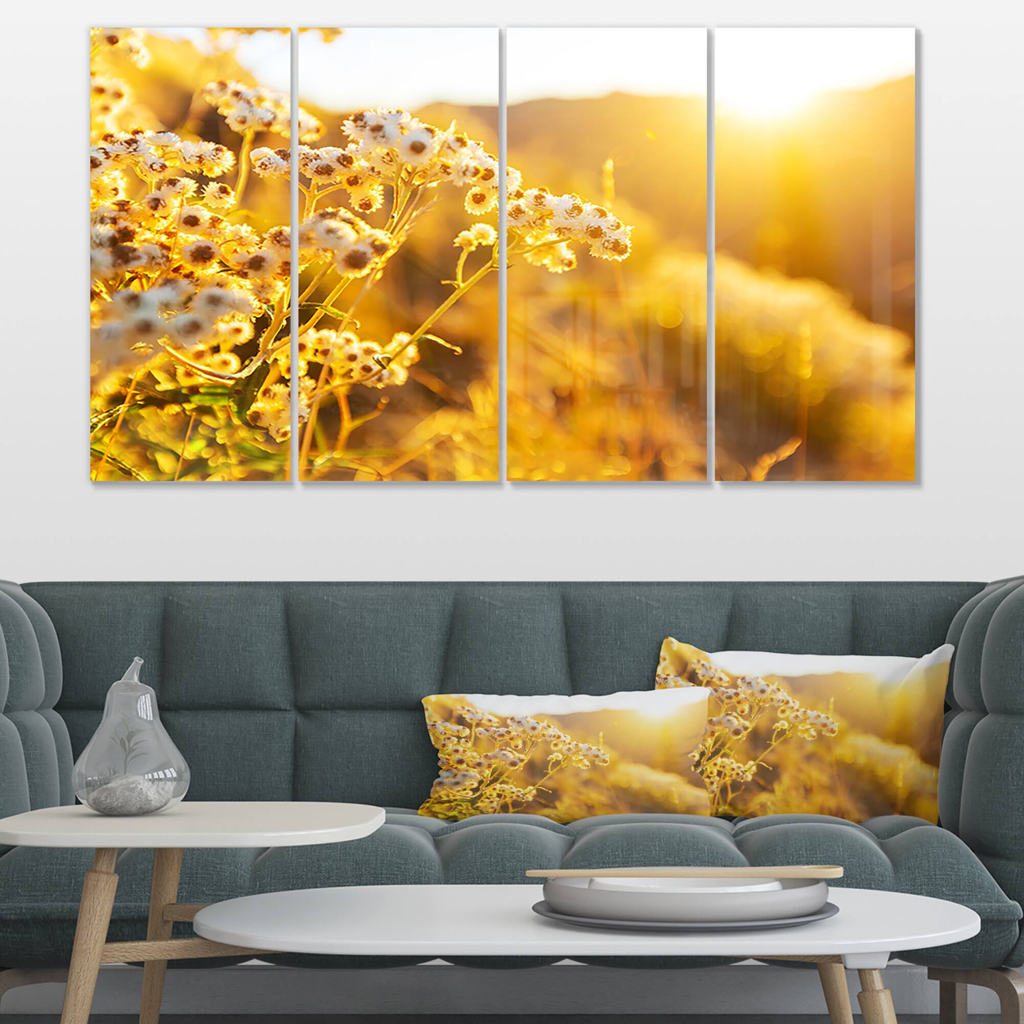 Designart - Bright Yellow Rural Garden Flowers