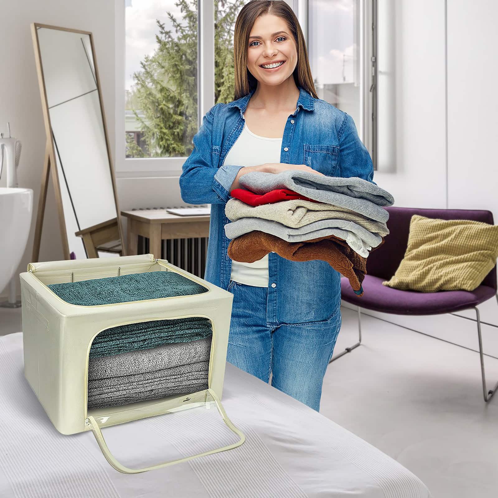 Sorbus Foldable & Stackable Storage Bags with Windows Set