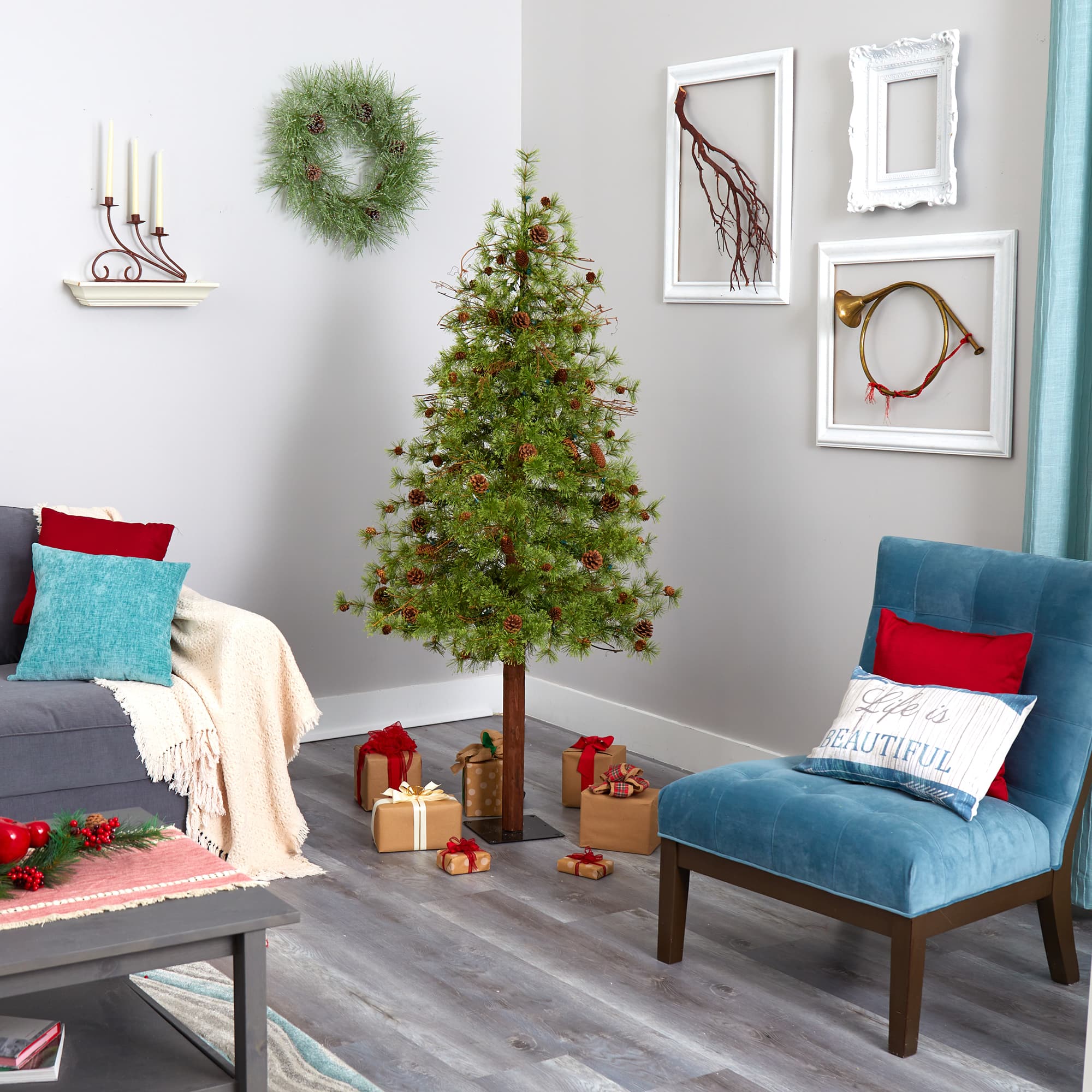6ft. Pre-Lit Wyoming Alpine Artificial Christmas Tree, Clear LED Lights