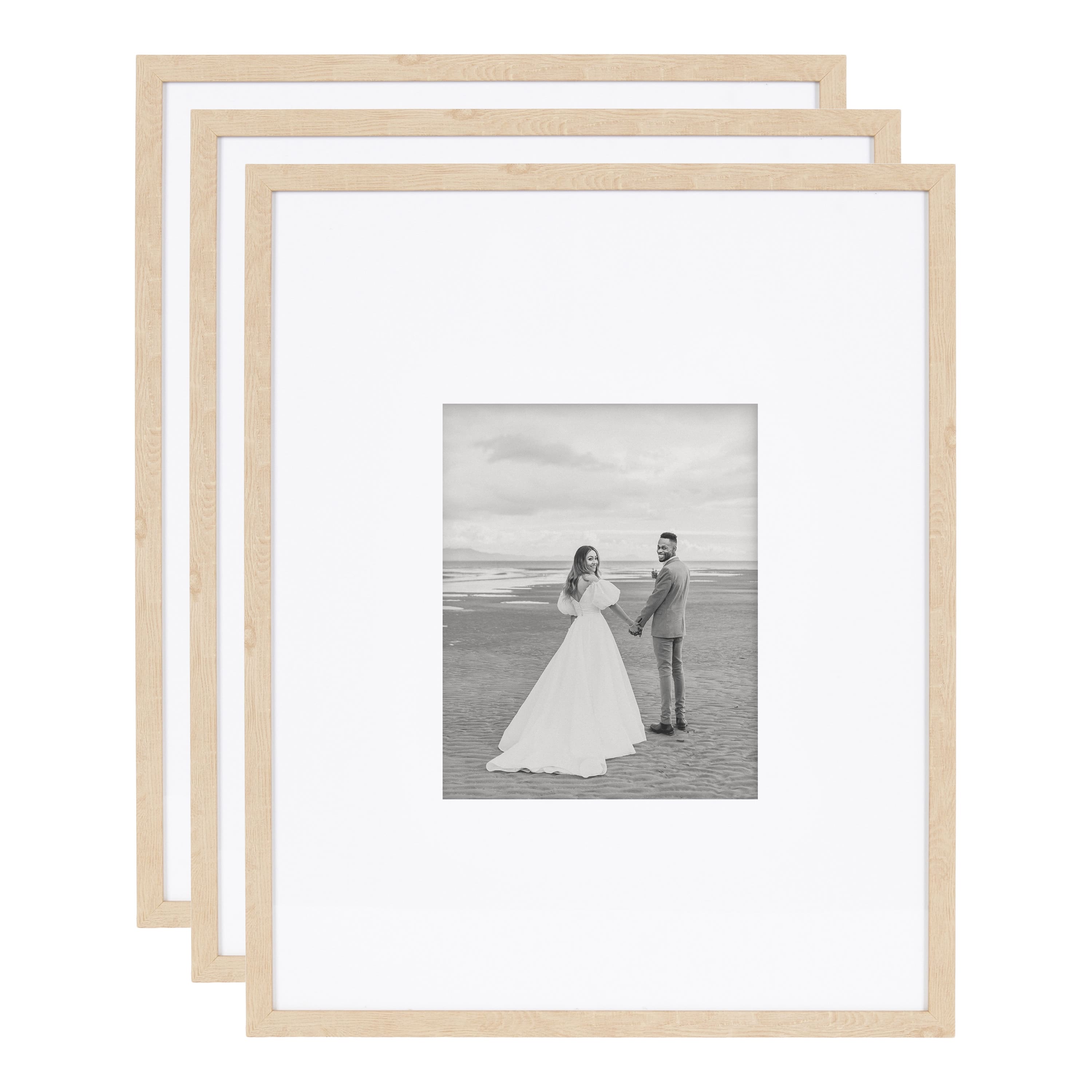 Kate and Laurel Gallery 16" x 20" Photo Picture Frames with 8" x 10" Mat, 3ct.