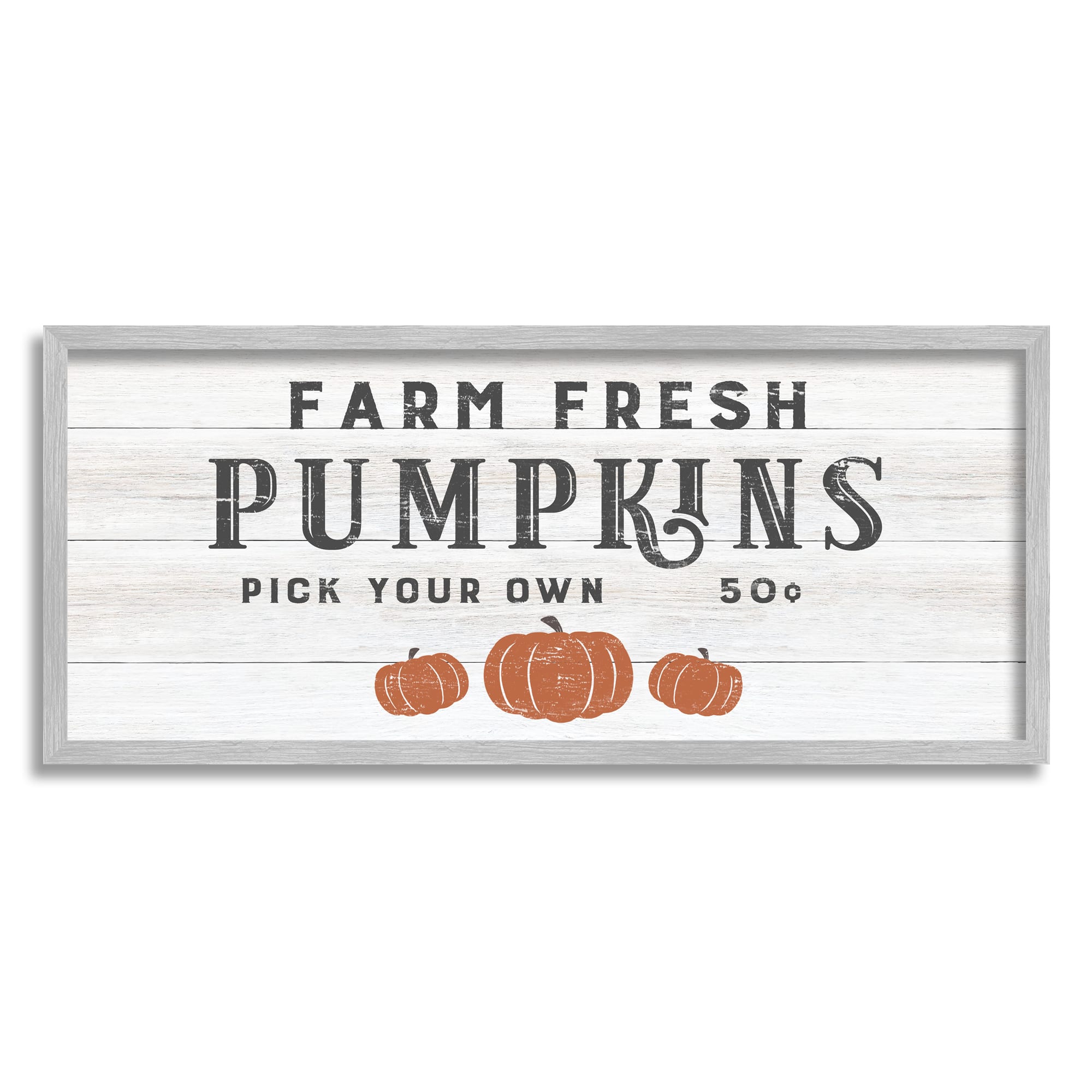 Stupell Industries Farm Fresh Pumpkins Country Sign Framed Giclee Art