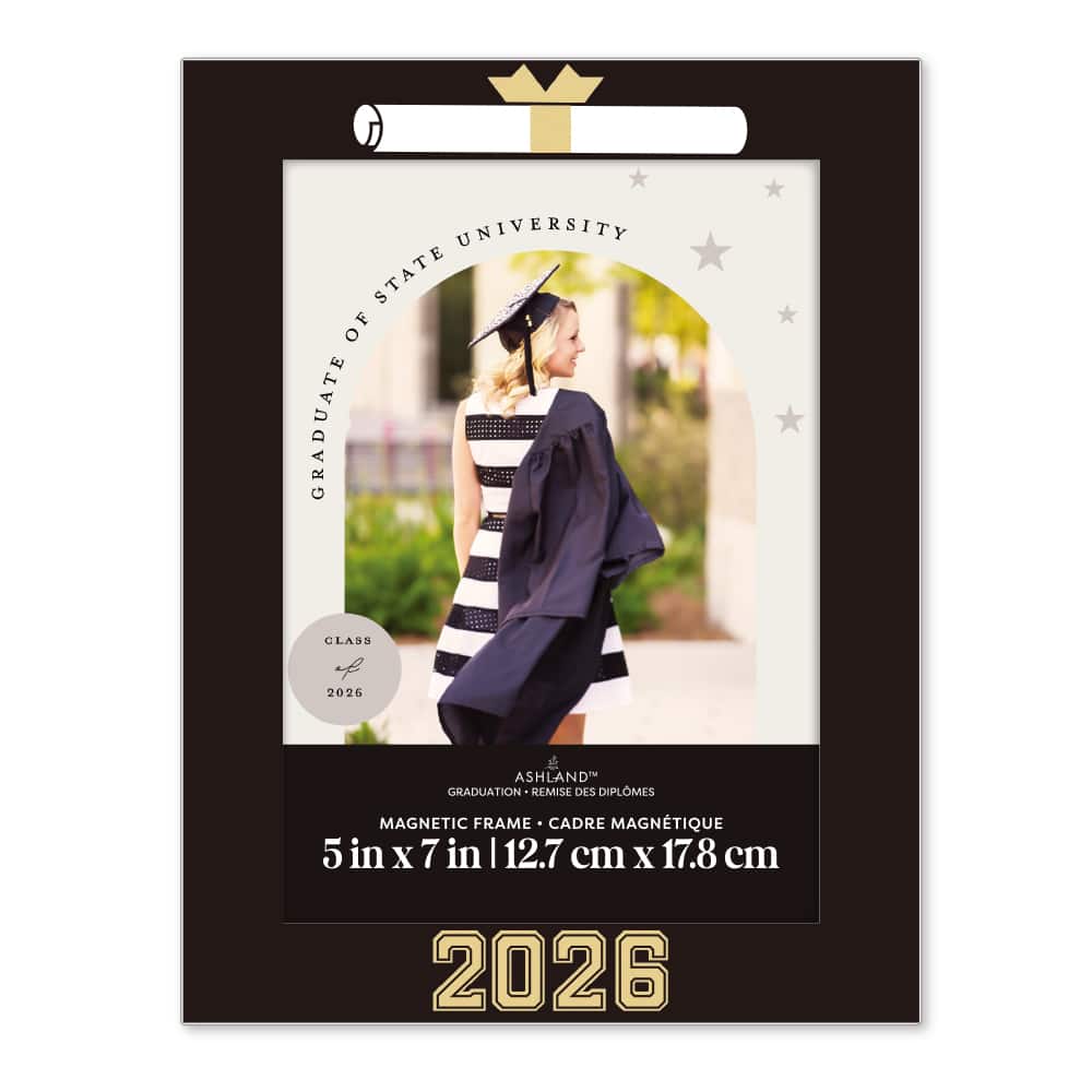 5" x 7" Black 2026 Magnetic Frame, Graduation by Ashland®