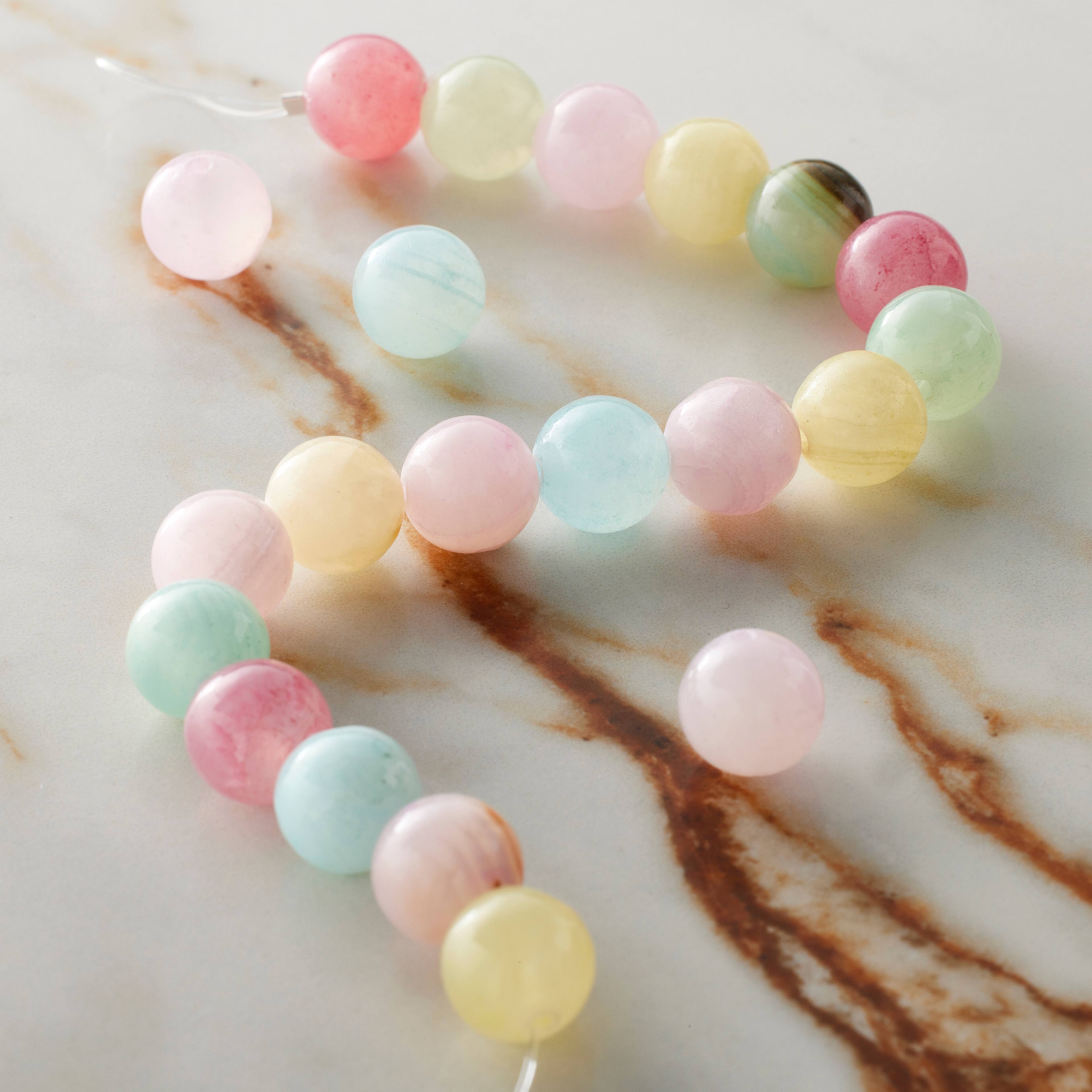 Multicoloured Dyed Quartz Round Beads, 10mm by Bead Landing™