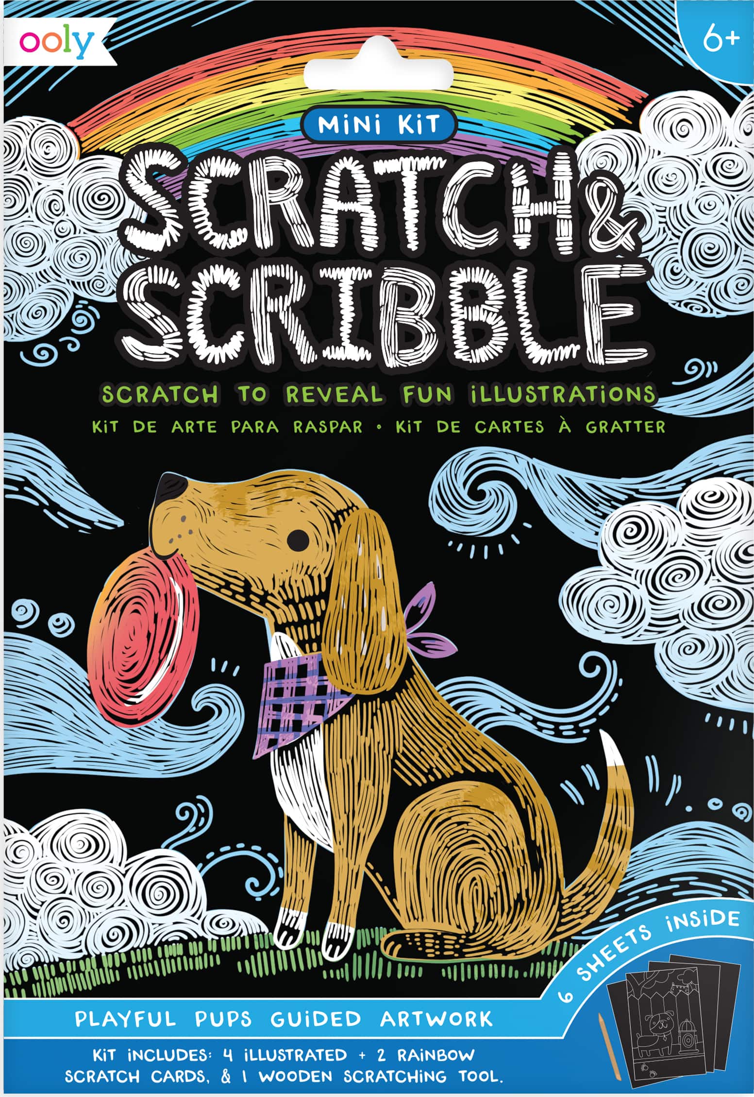 OOLY Mini Scratch & Scribble Playful Pups Art Kit