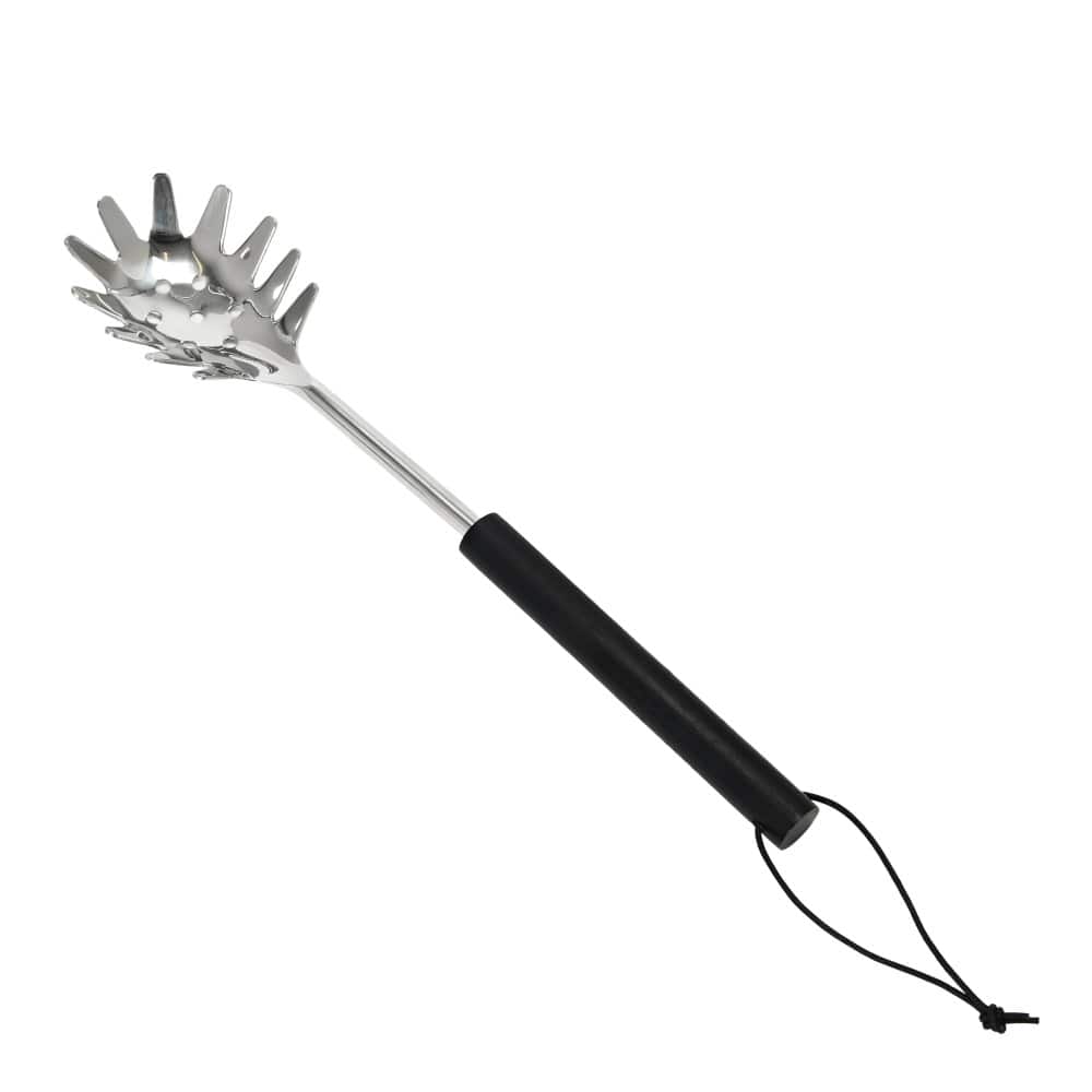 Hello Honey® Stainless Steel Slotted Pasta Server with Wood Handle