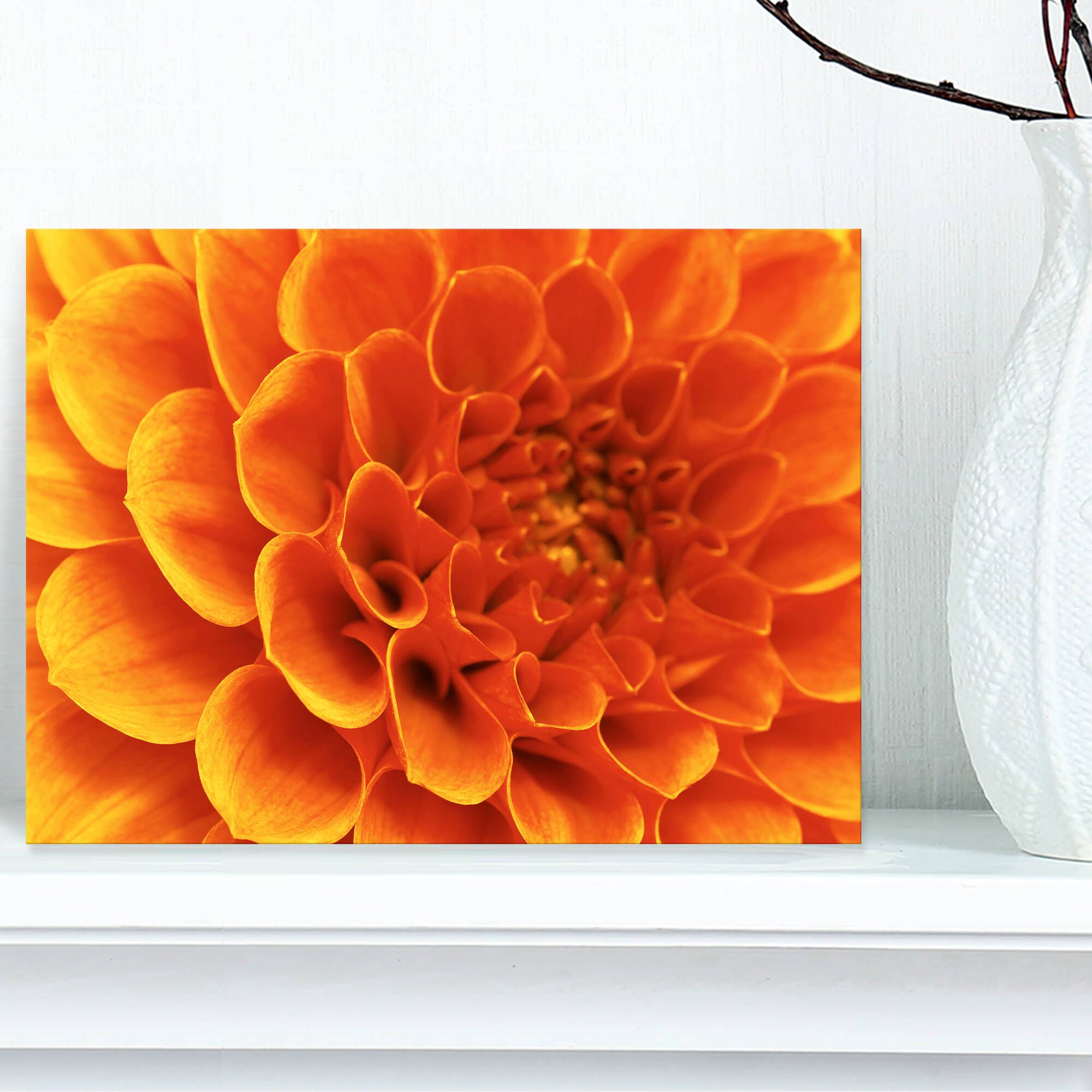 Designart - Large Orange Flower and Petals