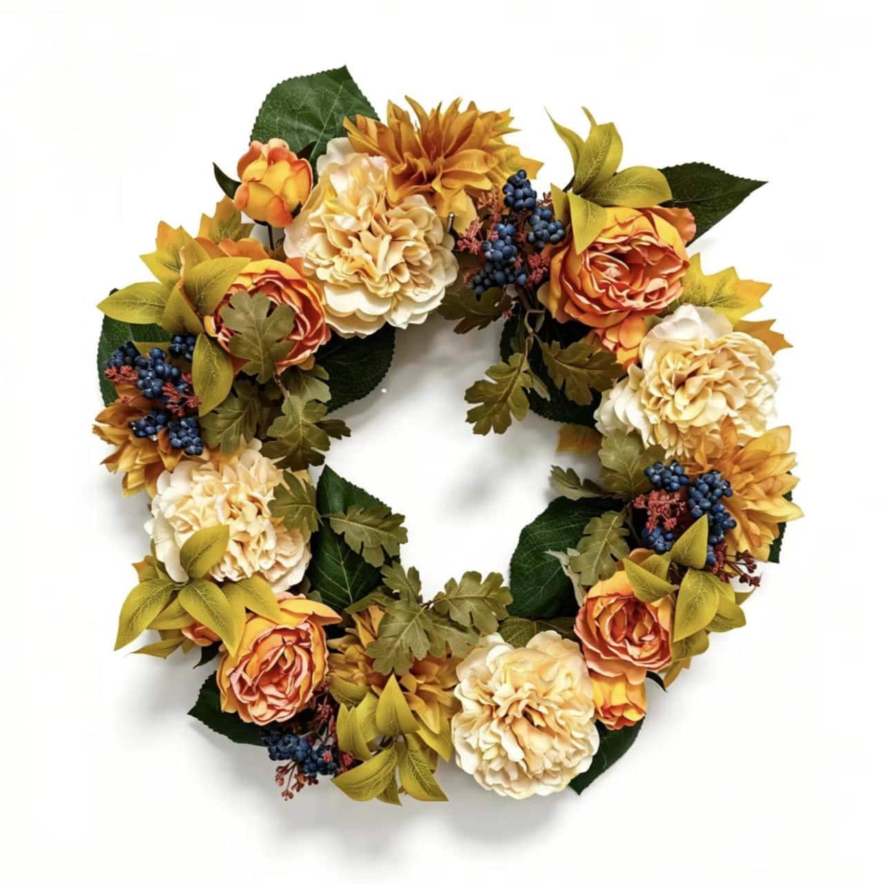 24" Orange & Cream Rose Wreath by Ashland®