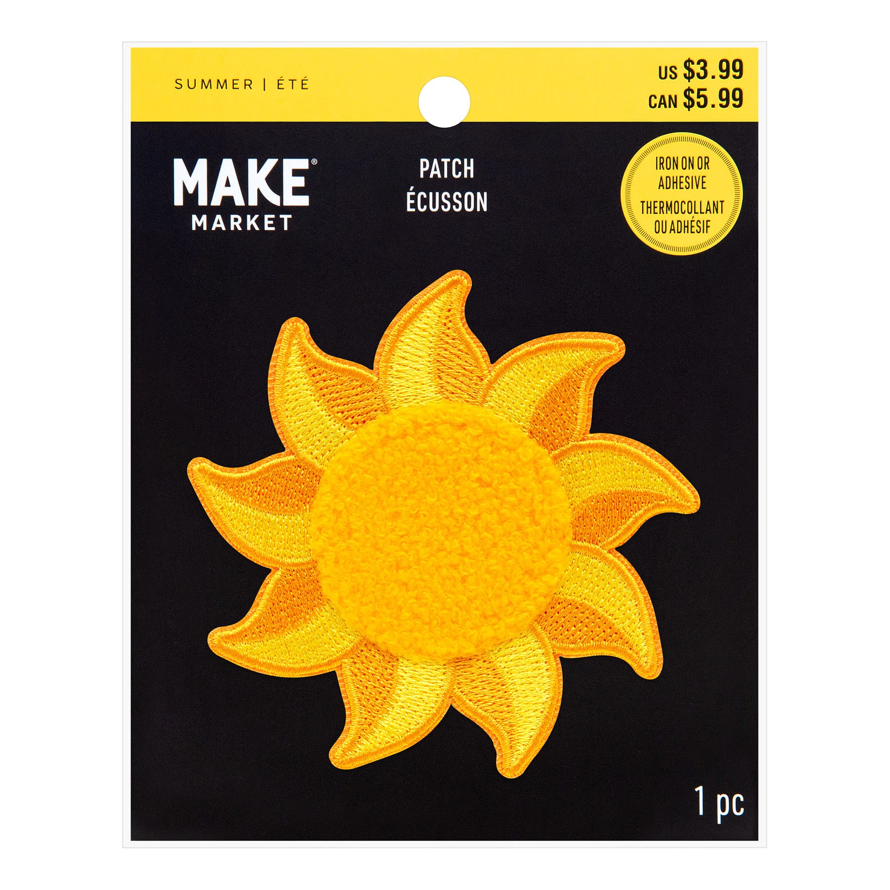 Summer Sun Iron-On & Adhesive Embroidered Patch by Make Market®