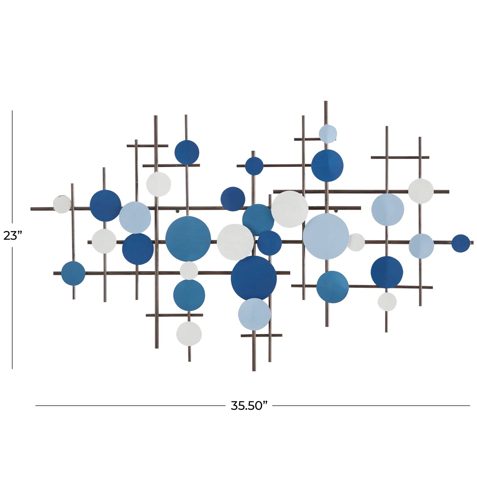 CosmoLiving by Cosmopolitan Blue Metal Overlapping Circle Geometric Wall Decor 39" x 1" x 23"