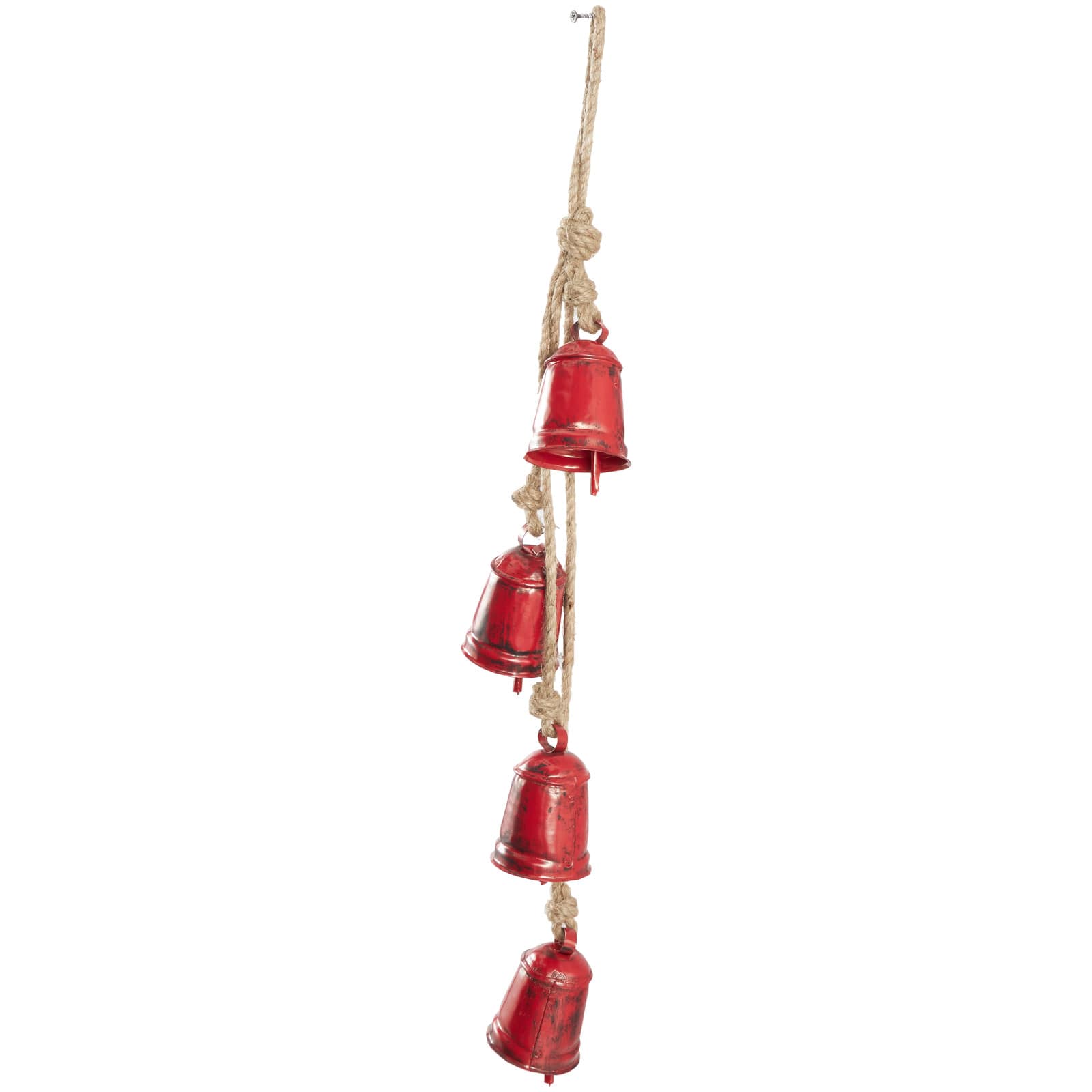 29" Metal Handmade Decorative Cow Bell with Jute Hanging Rope