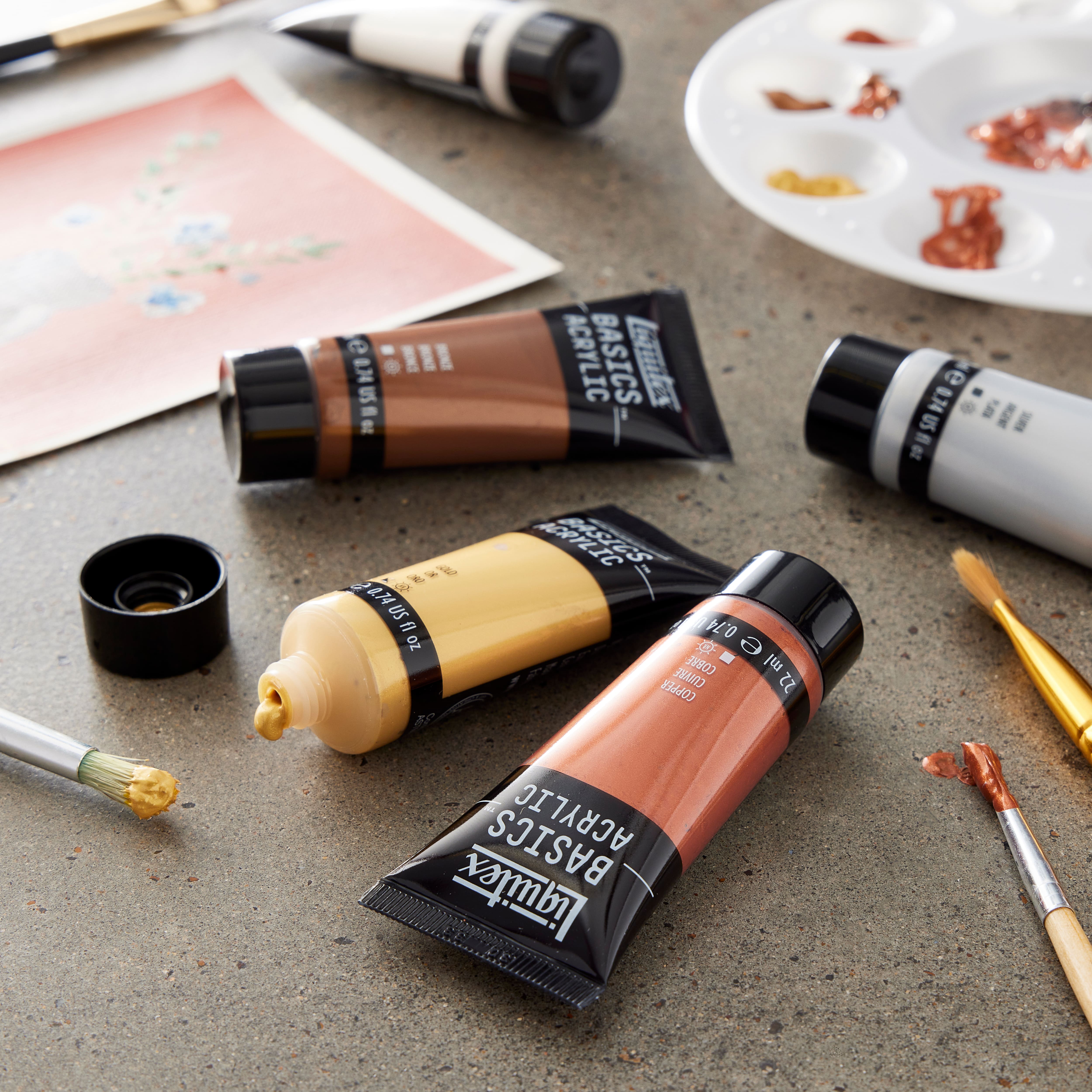 Liquitex® BASICS™ Metallic & Iridescent 6 Colour Acrylic Paint Set