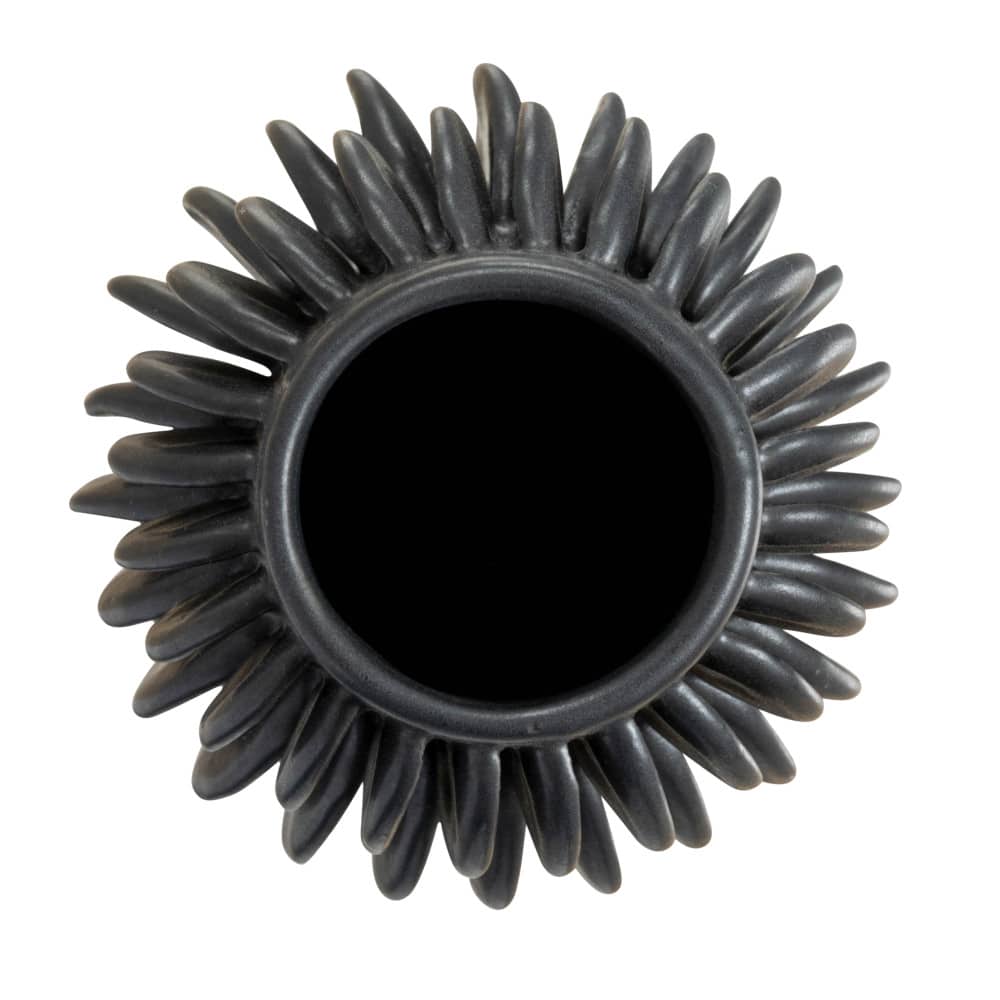 Hello Honey® Bloomingville 5.5" Black Modern Pleated Stoneware Vase