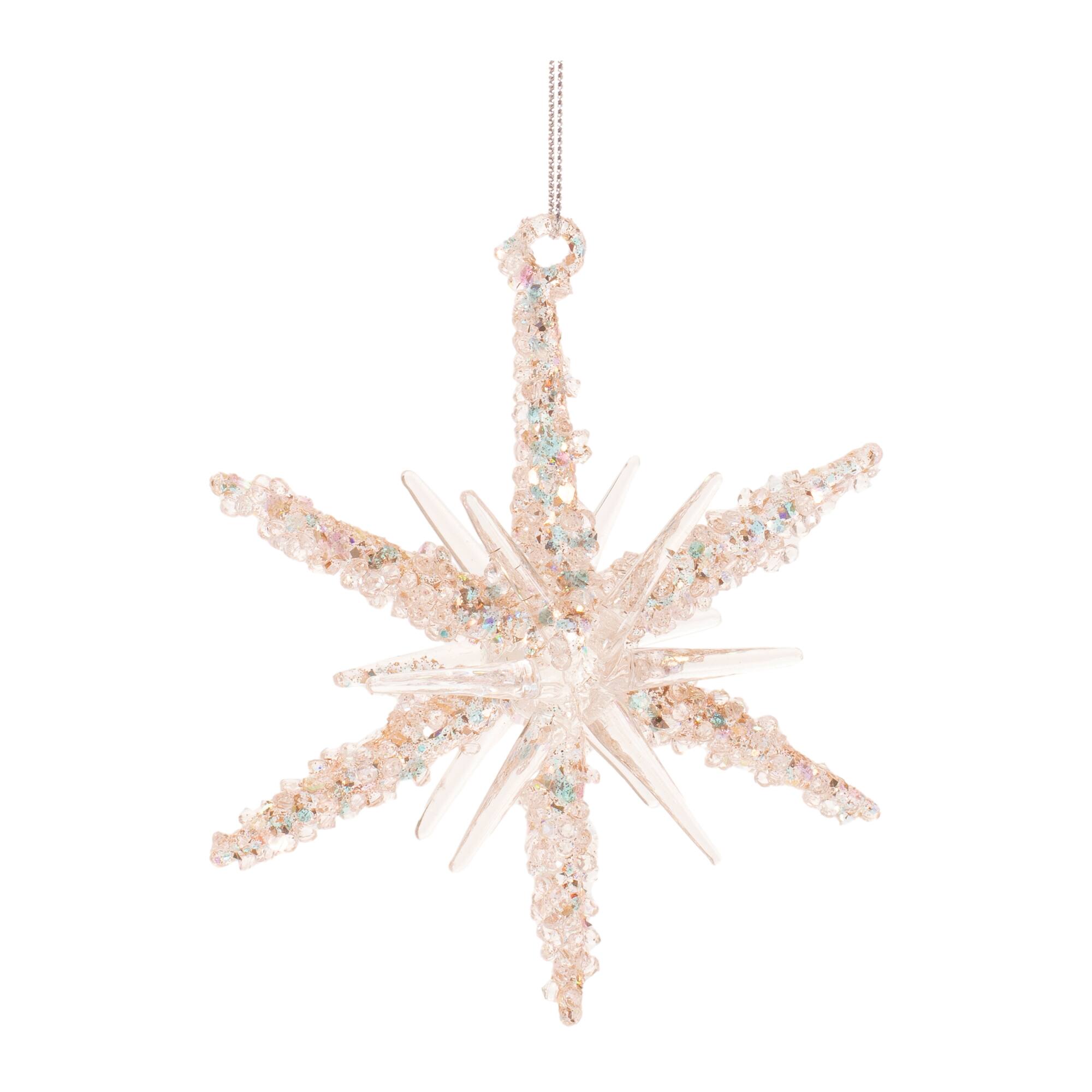 4" Beaded Glass Star Ornaments, 6ct.