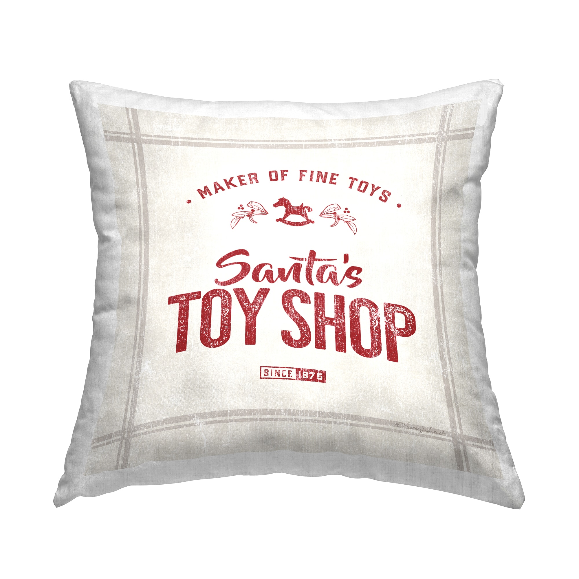 Stupell Industries Santa's Toy Shop Vintage Throw Pillow