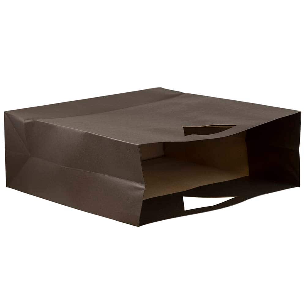 JAM Paper Chocolate Brown Large Heavy Duty Triangular Handle Gift Bags, 3ct.