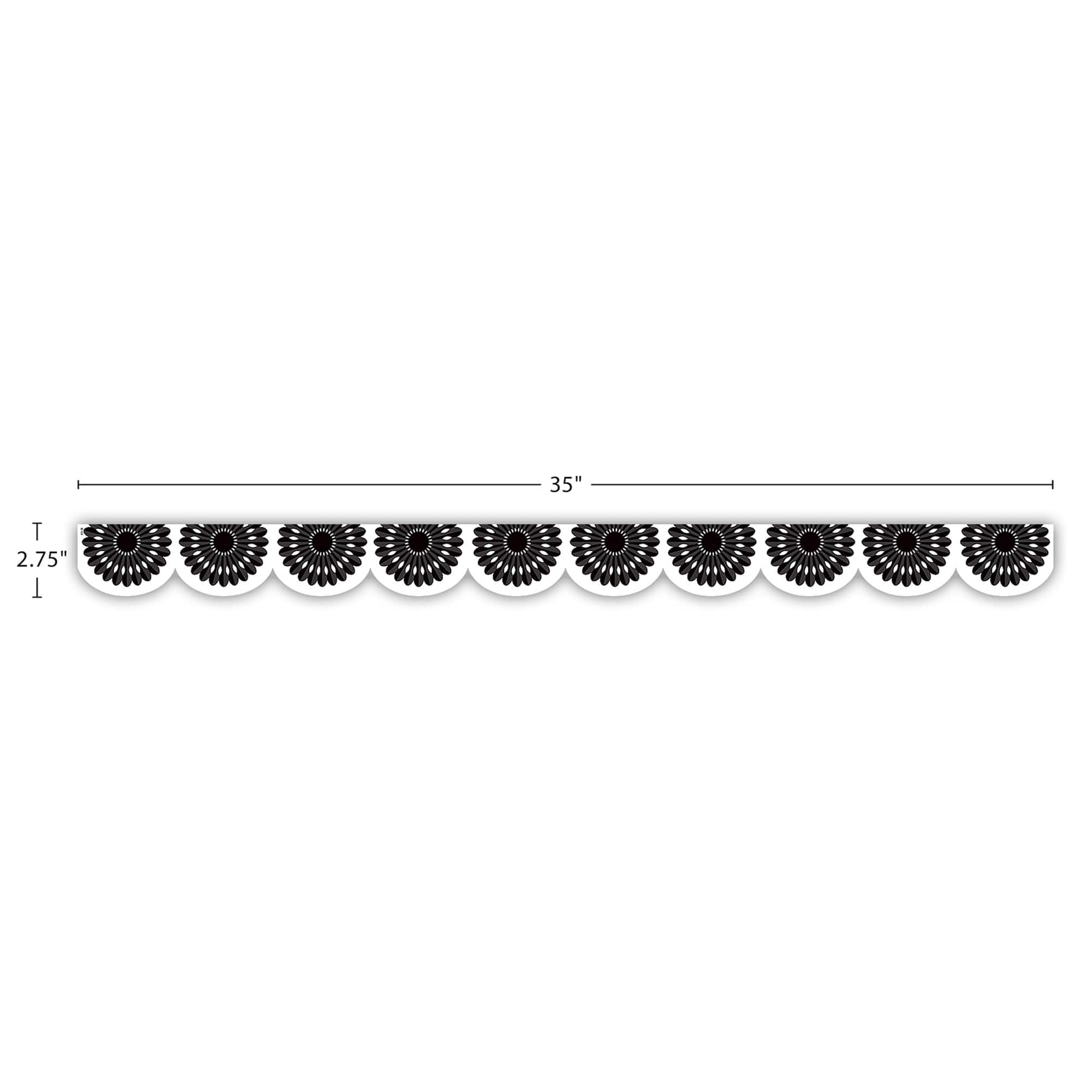 Teacher Created Resources® Black and White Fiesta Die-Cut Border Trim 6 Packs of 12