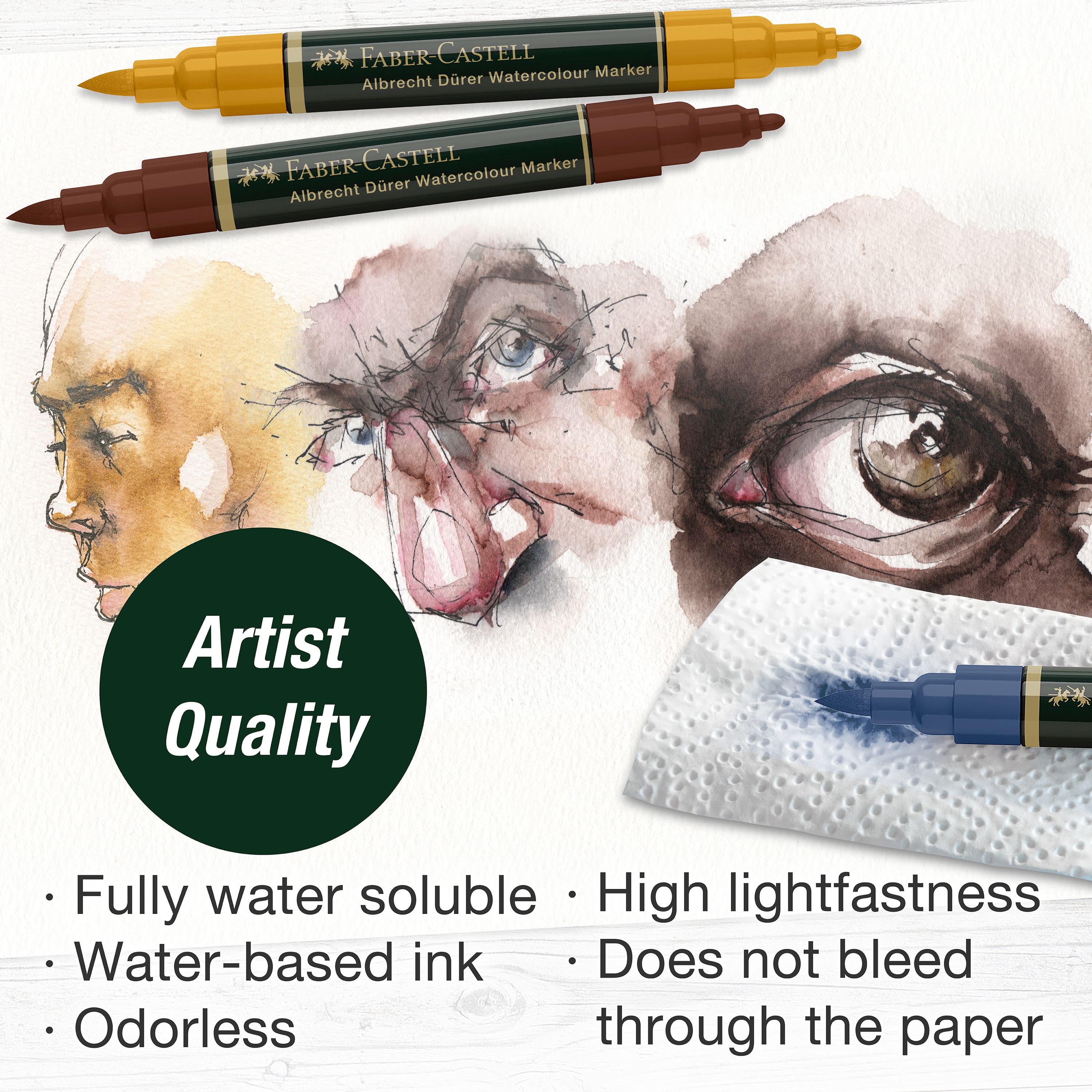 Marqueurs aquarelle pour portrait Albrecht Dürer de Faber-Castell