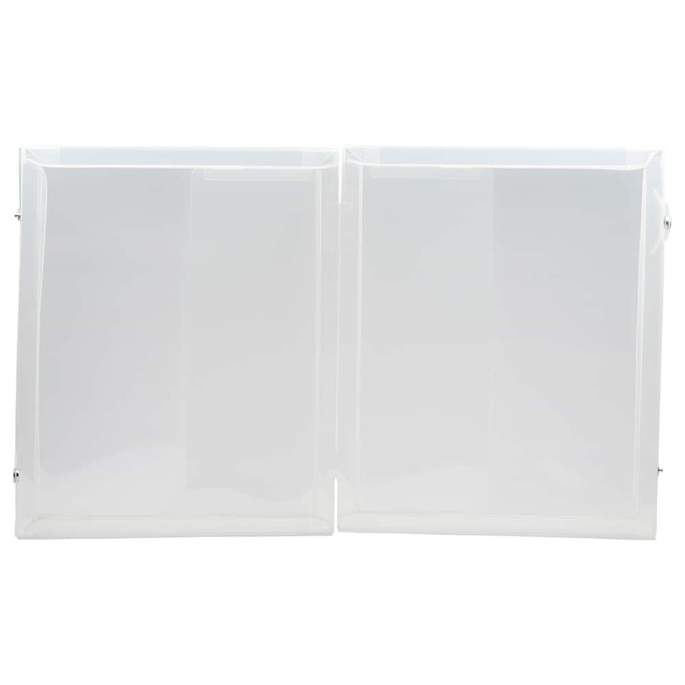 JAM Paper Clear Grid Plastic Two Pocket Portfolio with Snap Closure 11" x 13"