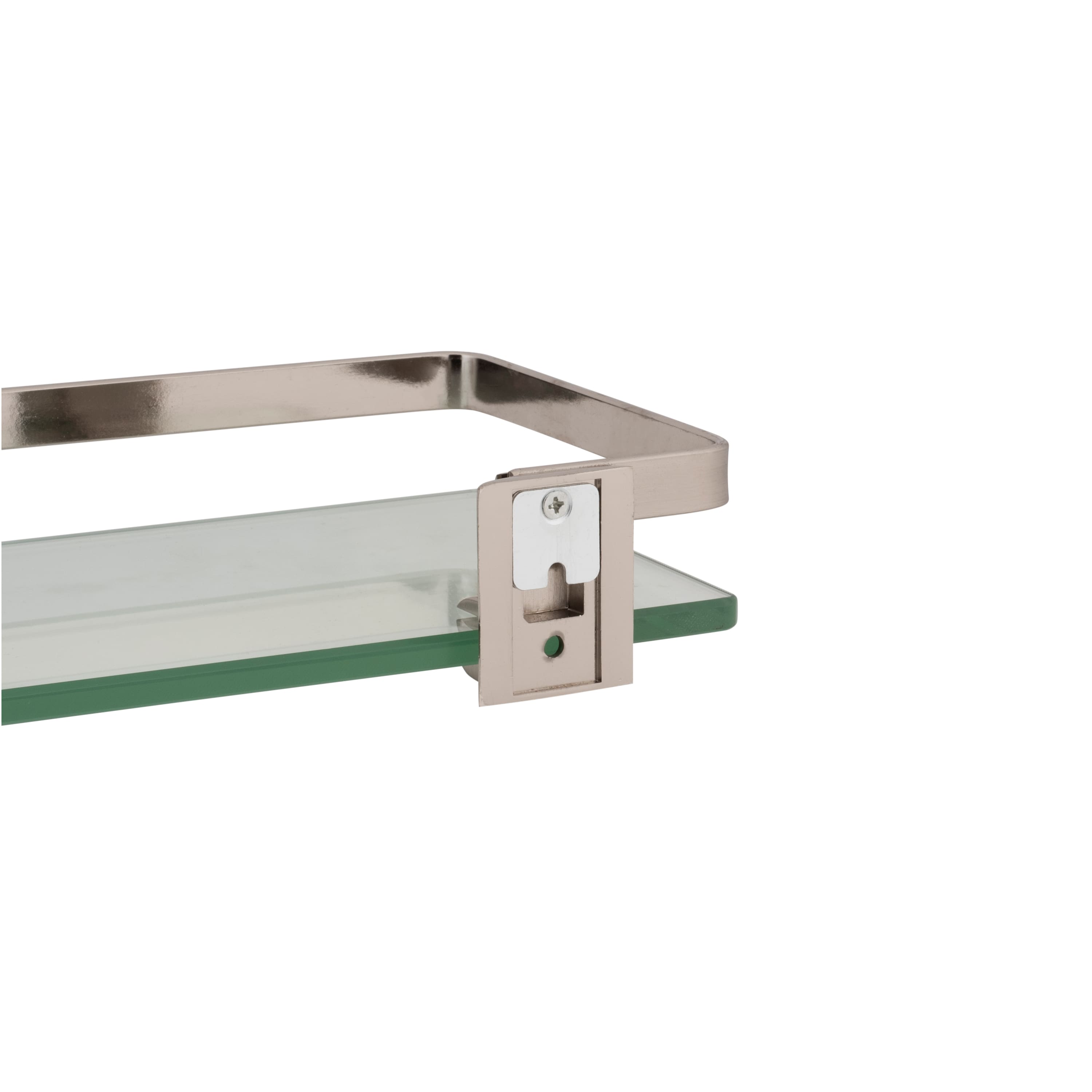 Organize It All Nickel Glass Shelf with Rail