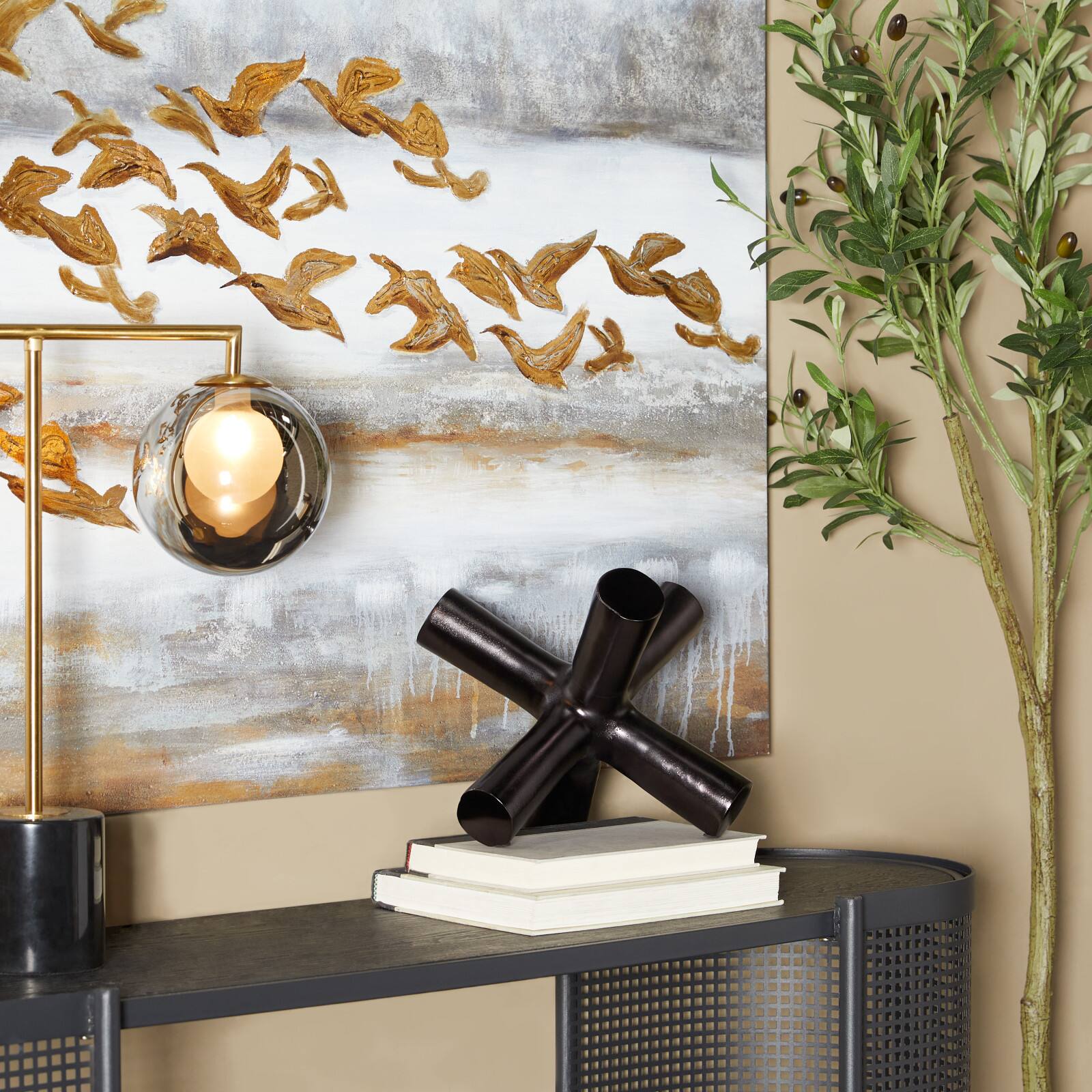 Black Aluminum Jack Abstract Tabletop Sculpture