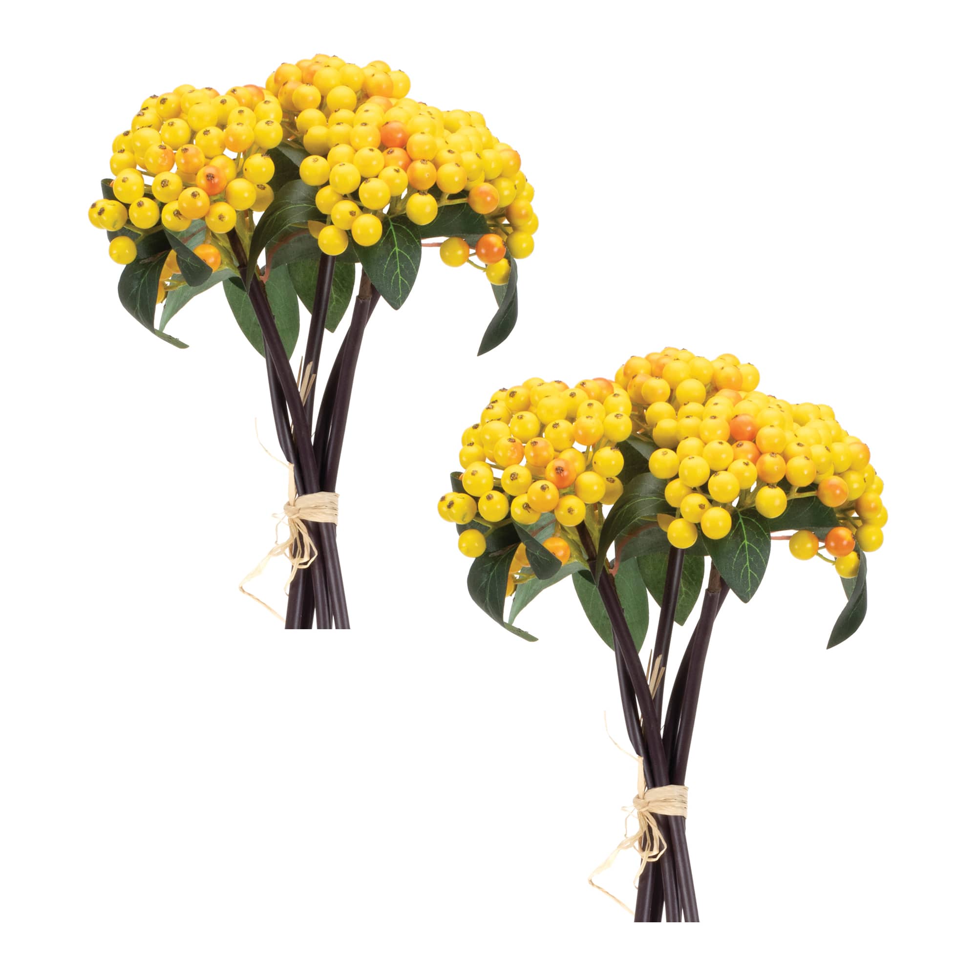 12.75" Yellow Berry Bundles, 2ct.