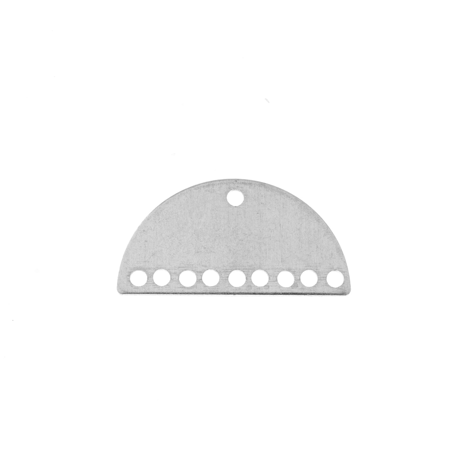 John Bead Silver Half Moon Semicircle with 10 Holes Pendants, 10ct.