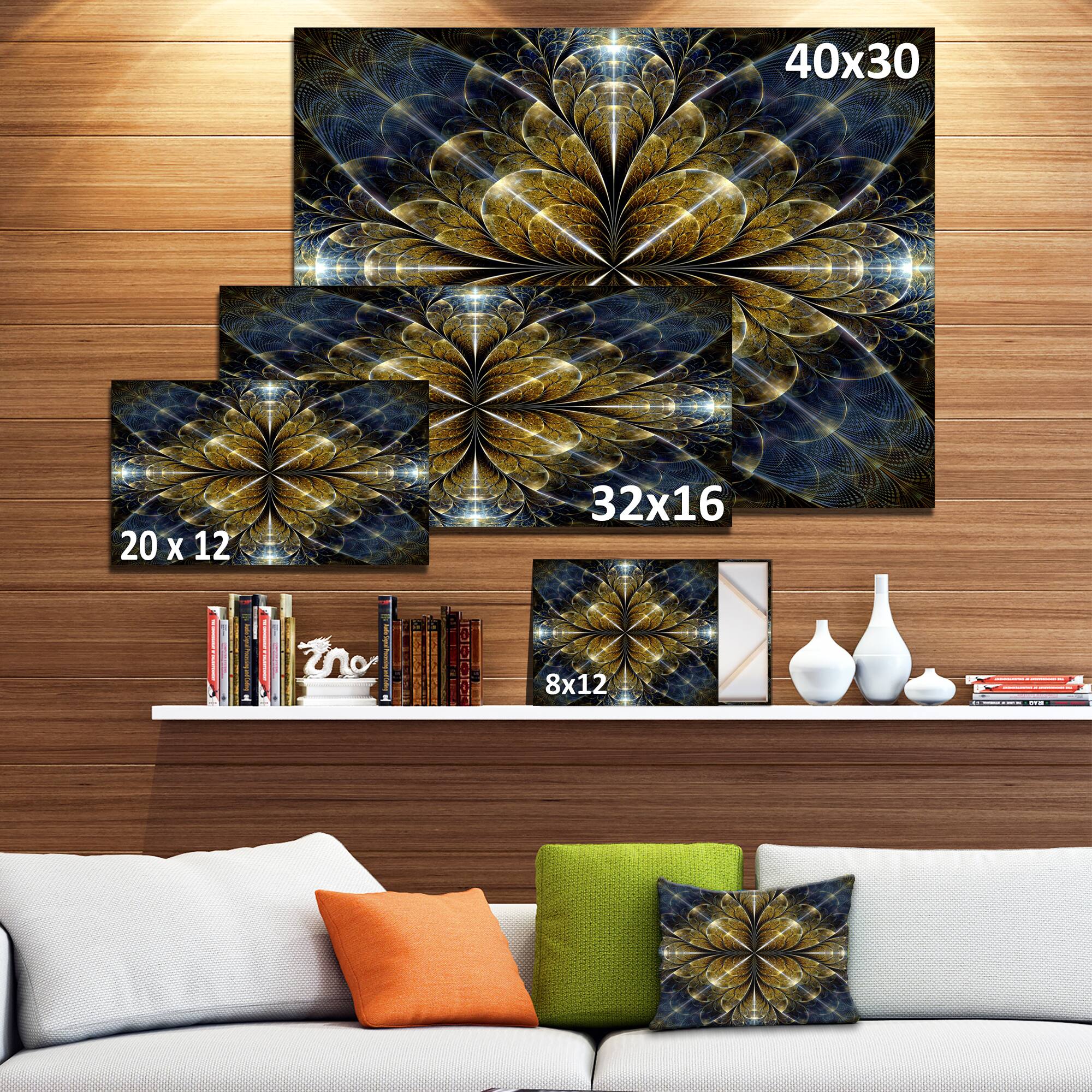 Designart - Digital Gold Fractal Flower Pattern