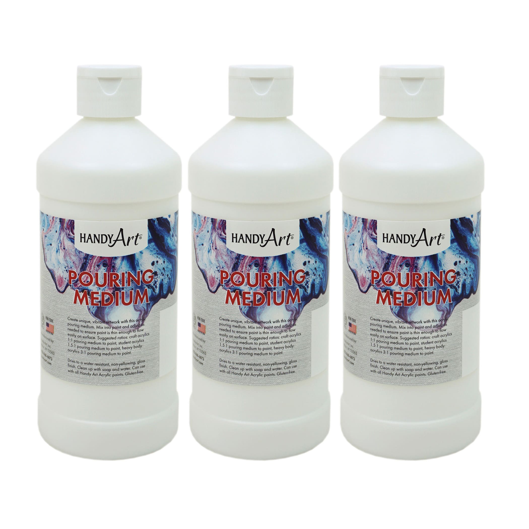 Handy Art® 16 oz Acrylic Pouring Medium, 3ct. in Clear | Michaels®