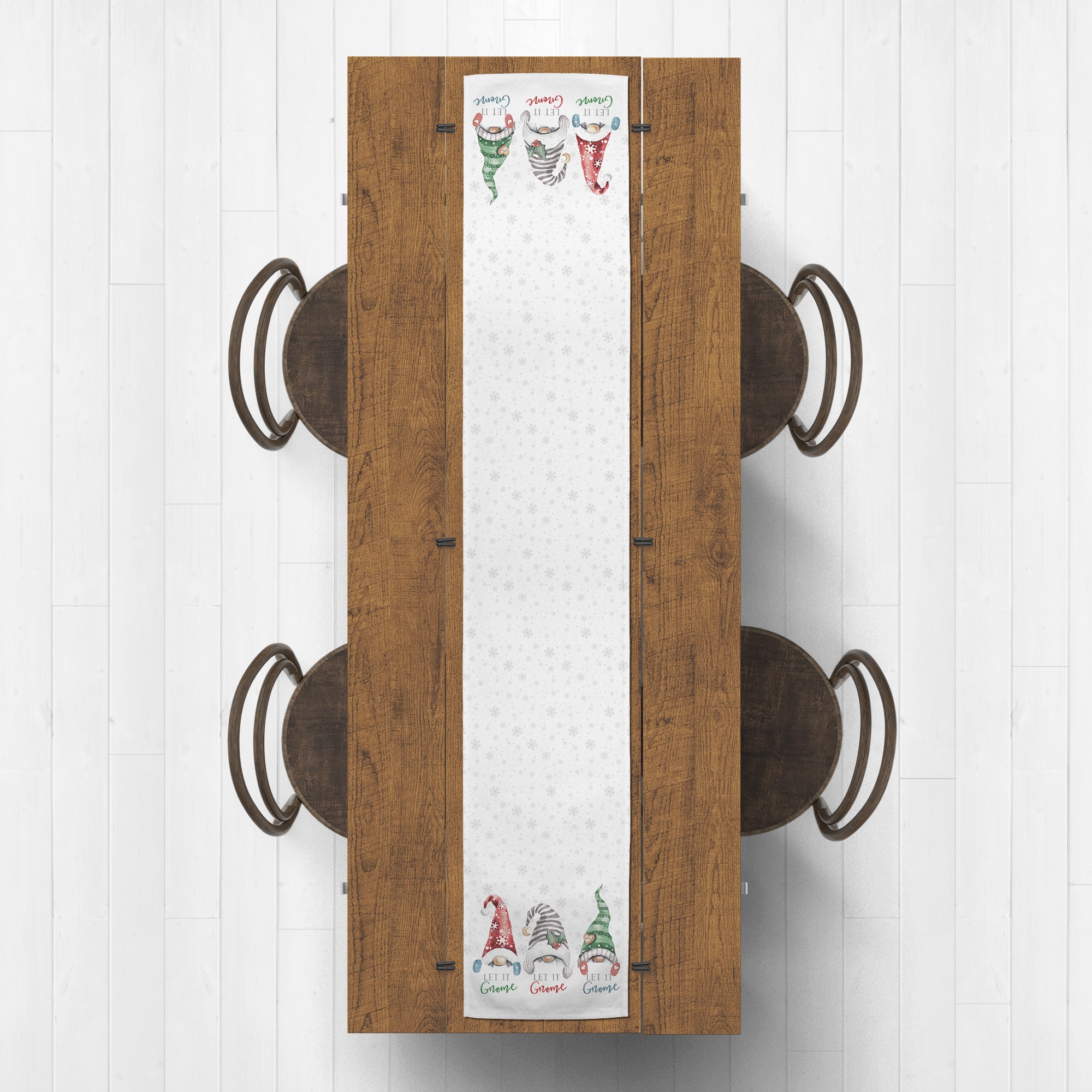 Let it Gnome 16x90 Poly Twill Table Runner