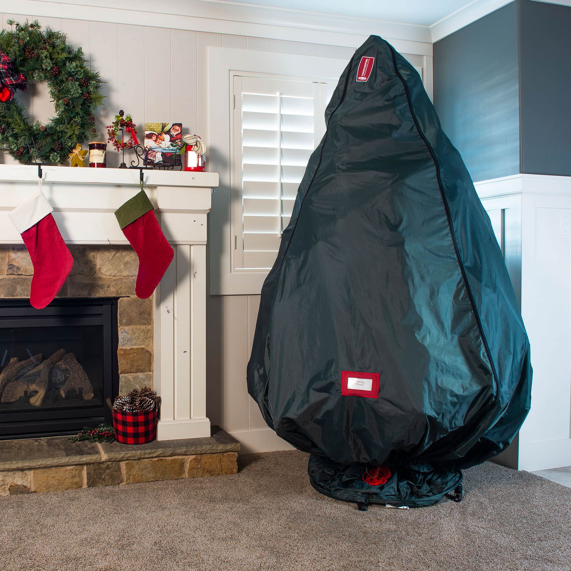 TreeKeeper 7-9ft. Upright Assembled Christmas Tree Bag with Wheels