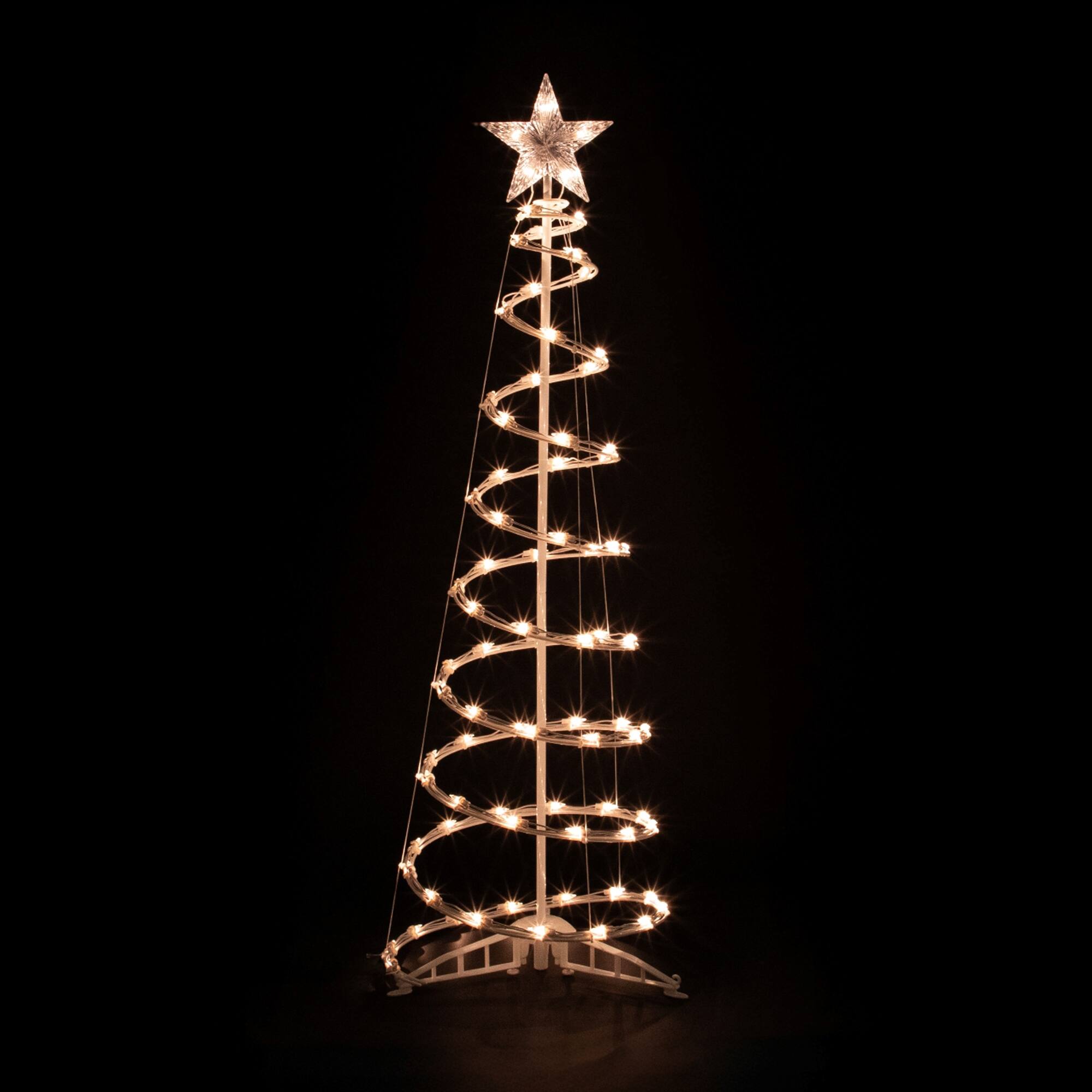 48" x 16" Lighted Spiral Outdoor Christmas Tree with Star