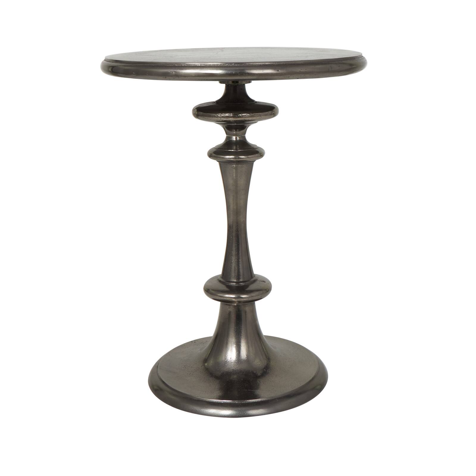 23" Black Aluminum Turned Style Accent Table
