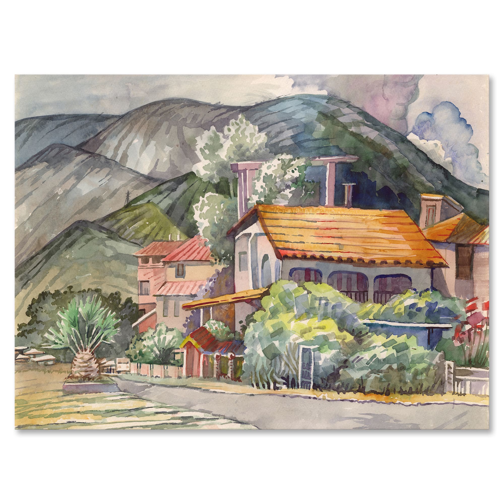 Designart - Greek Landscape Off The Coast Of The Aegean Sea - Traditional Canvas Wall Art Print