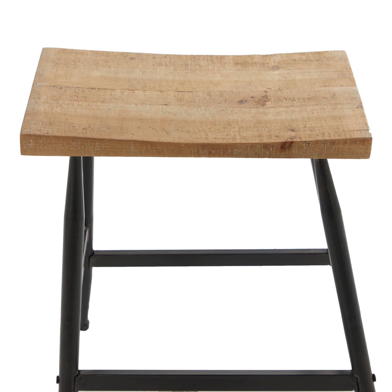 Black Metal Industrial Counter Stool 19" x 18" x 13"