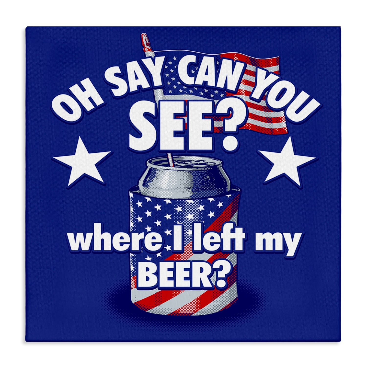 Stupell Industries Funny Patriotic Beer Canvas Wall Art