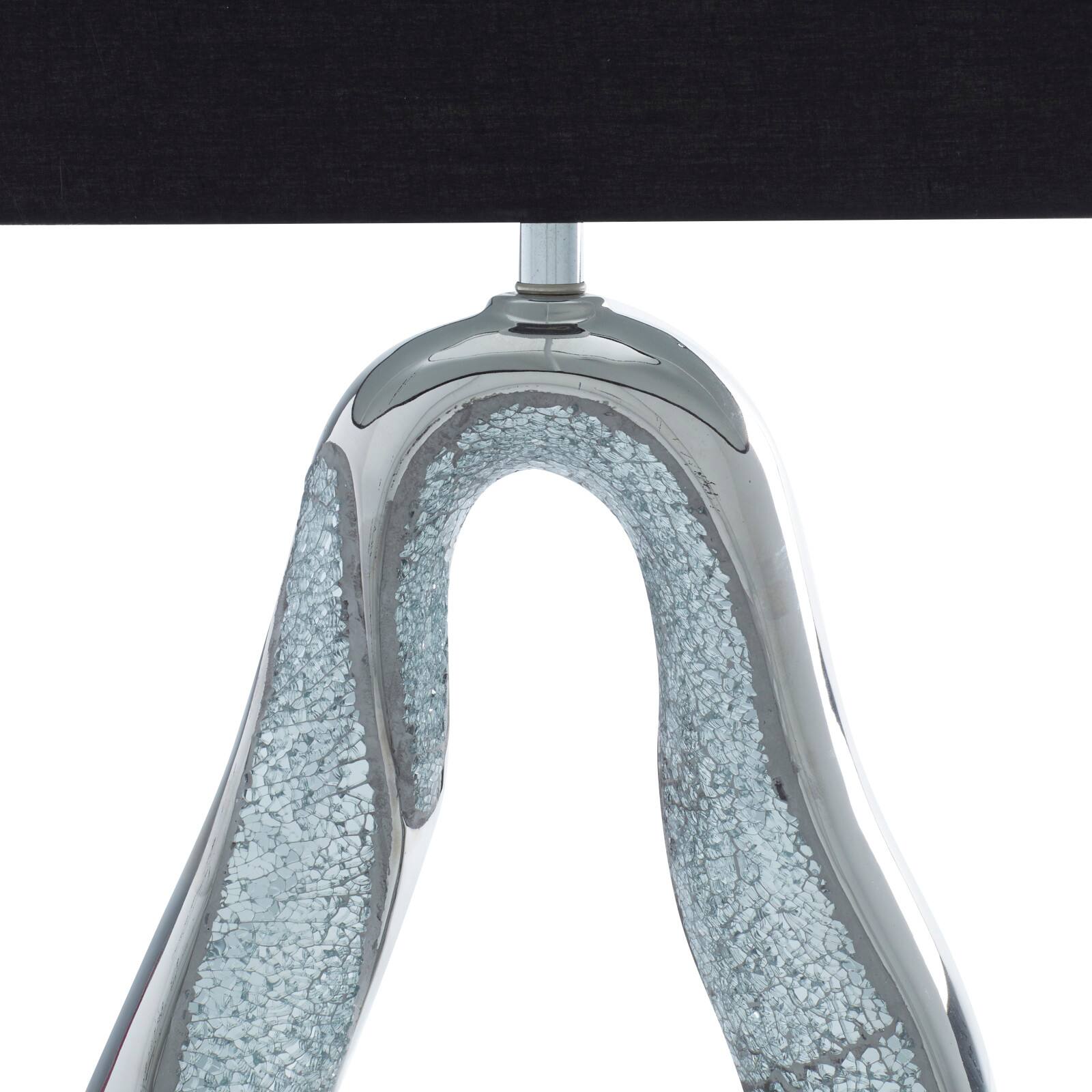 28" Silver Stoneware Glam Table Lamp, 2ct.