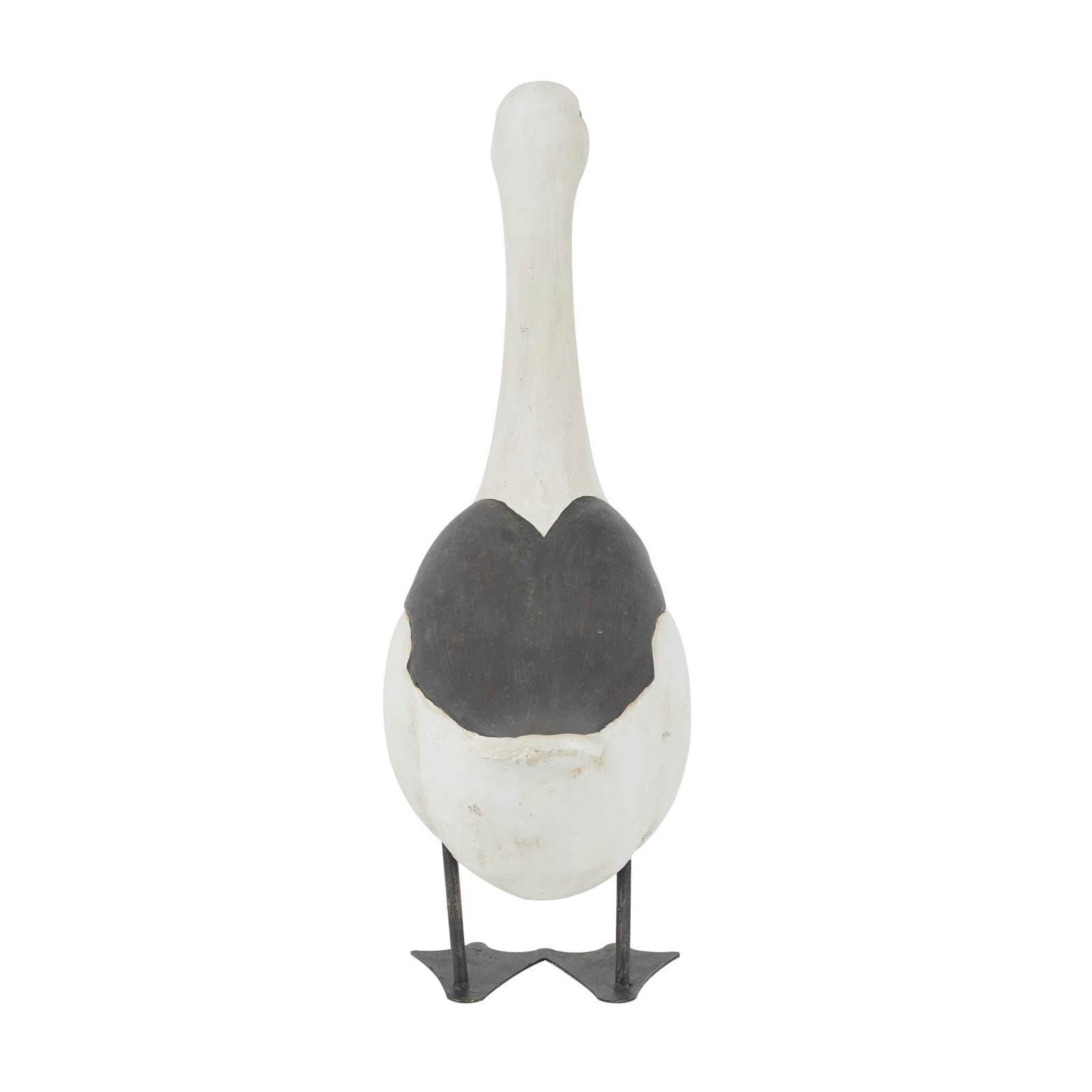 White Polystone French Country Garden Sculpture, 25" x 8" x 15"