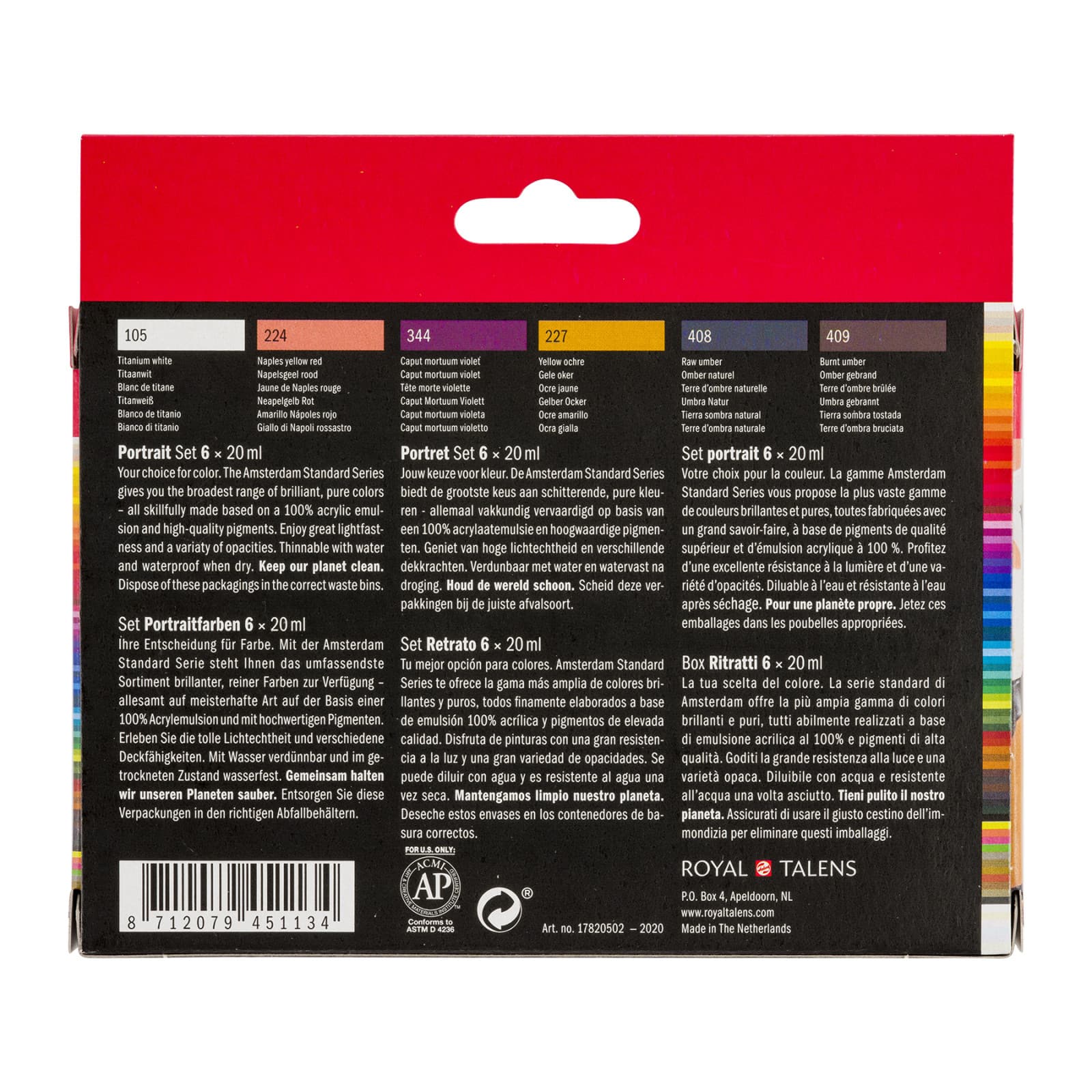 Amsterdam Standard Portrait 6 Color Paint Acrylic Set
