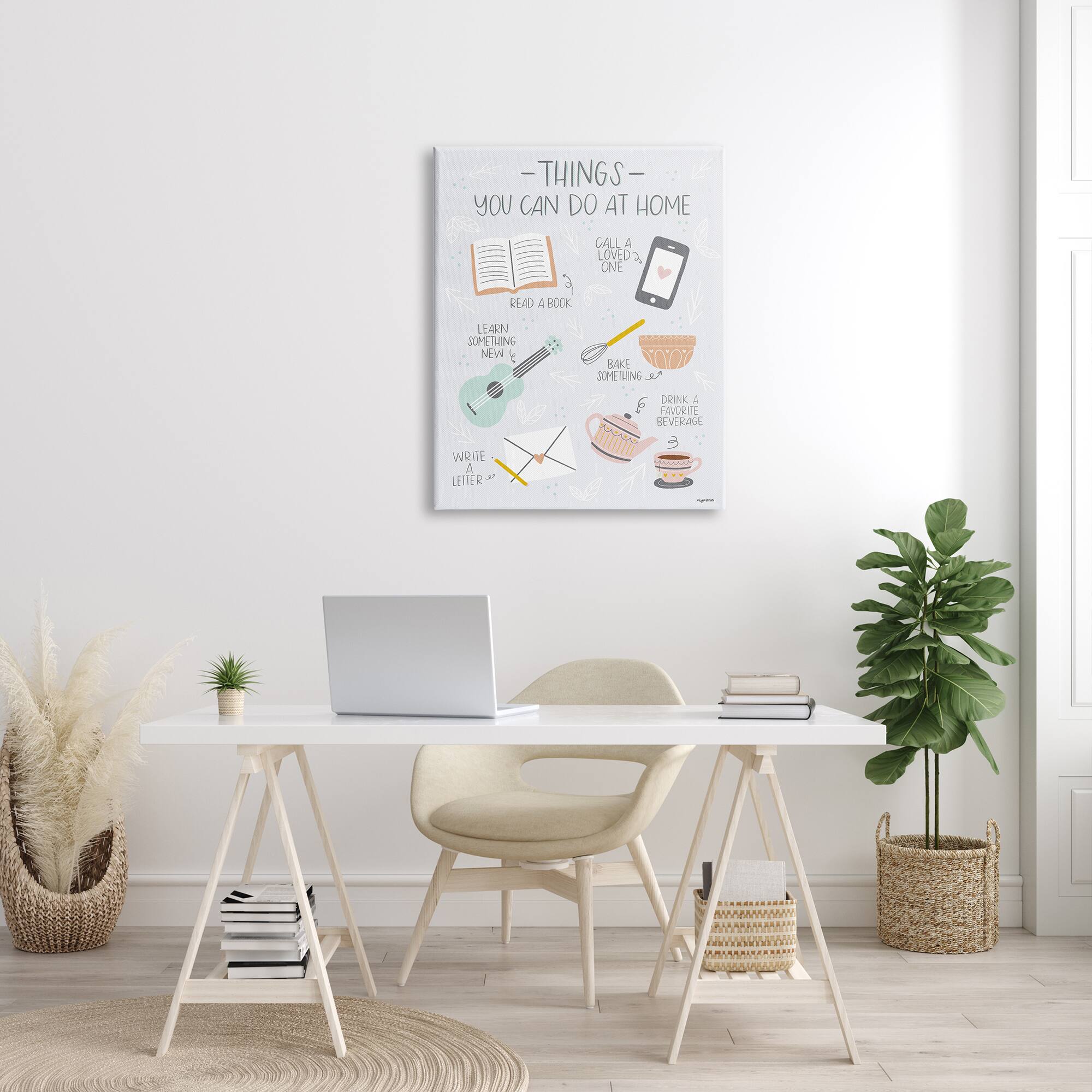 Stupell Industries Things To Do At Home Illustrated Self Care Guide Canvas Wall Art