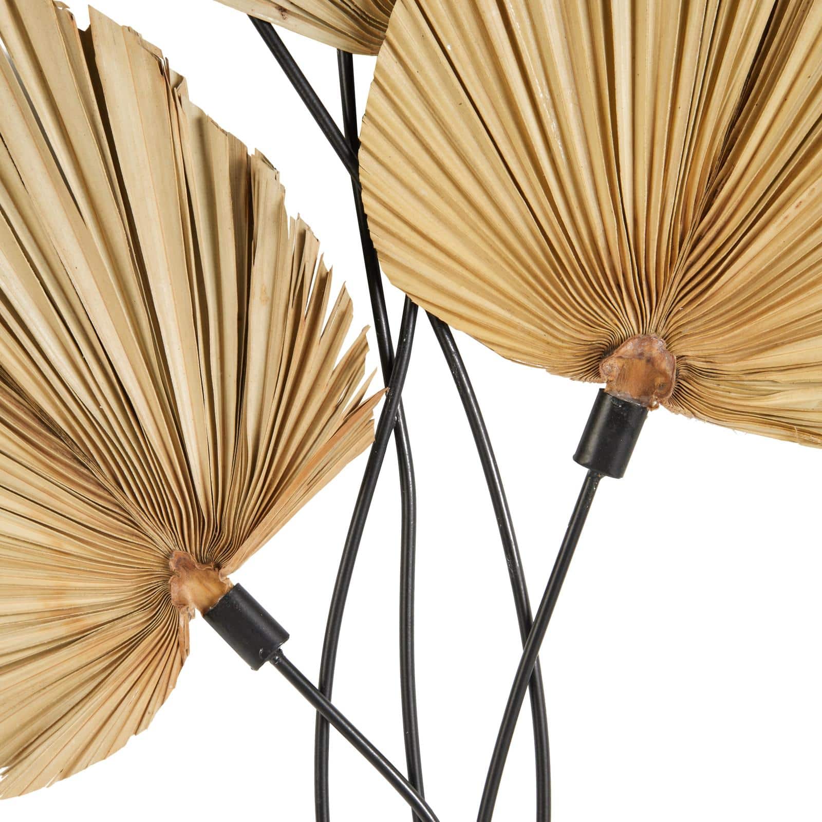 23" x 40" Brown Metal Leaf Layered with Palm Leaf Accents Wall Décor