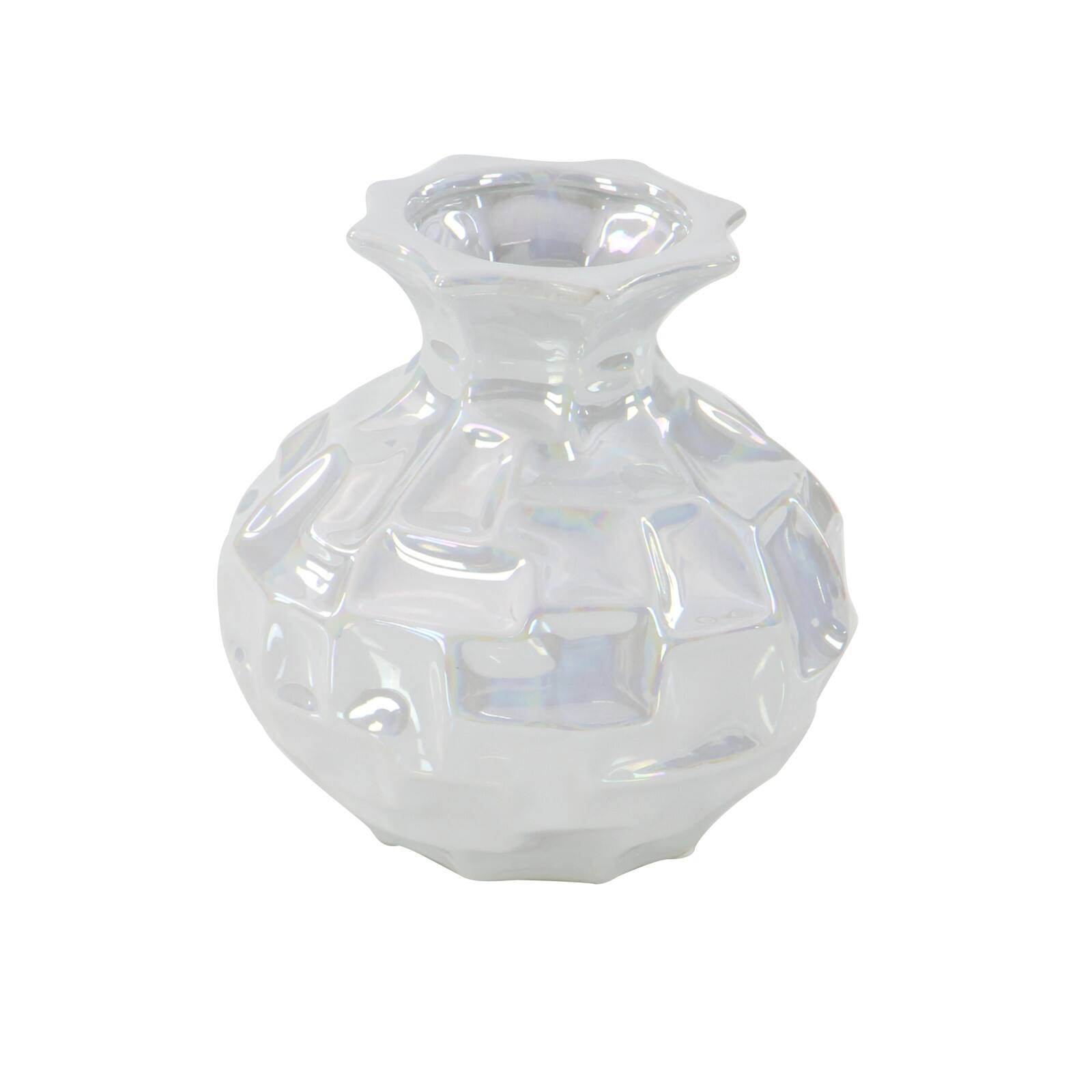 White Stoneware Modern Vase Set